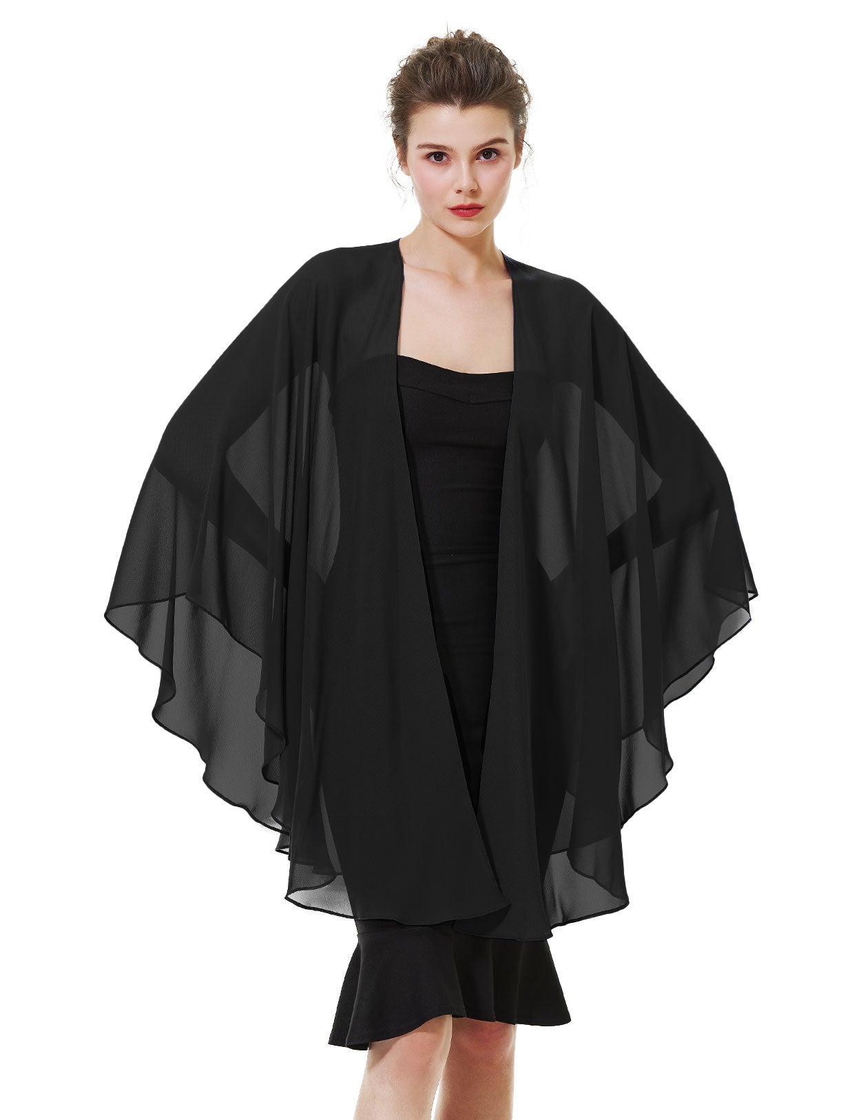 Elegant Chiffon Wedding Shawl - Bridal Evening Scarf Wrap