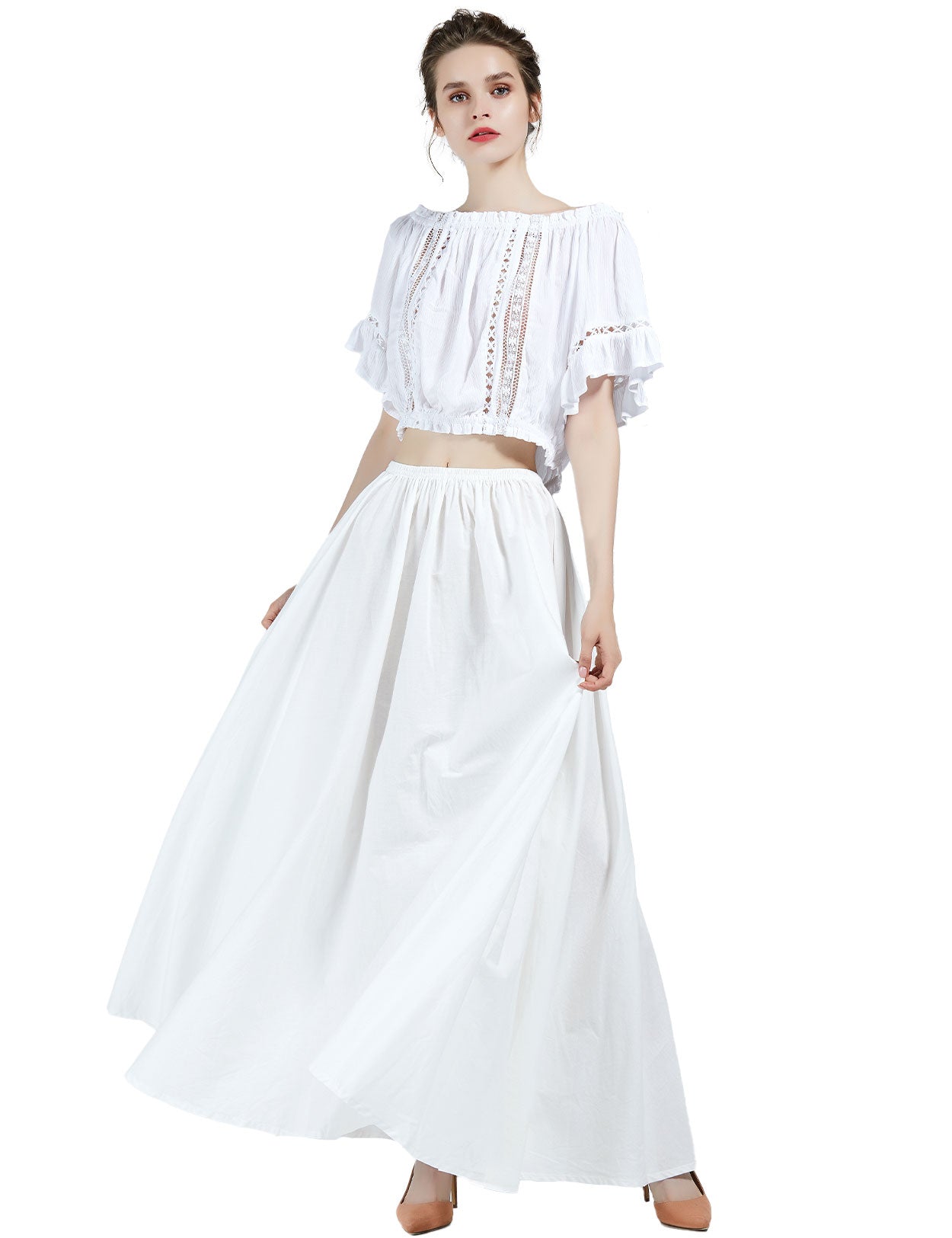 Victorian Renaissance Maxi Skirt - Vintage Medieval A-Line Long Skirt