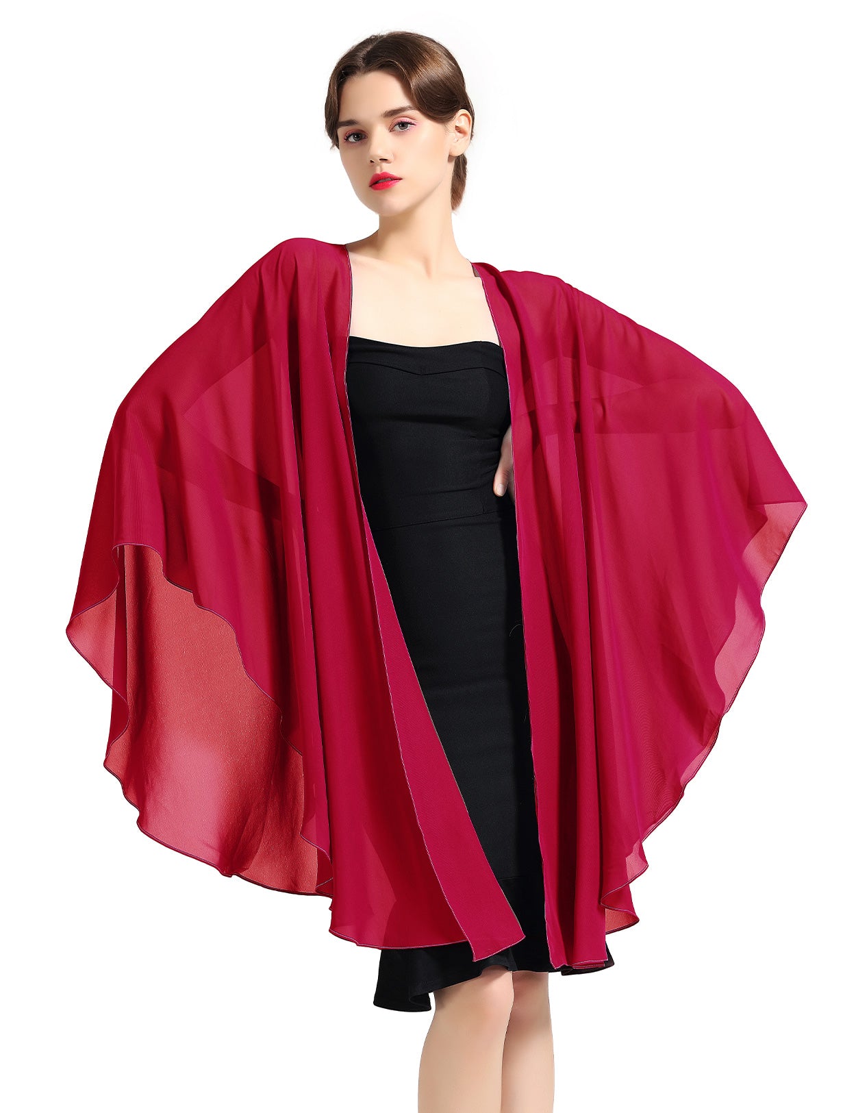 Elegant Chiffon Wedding Shawl - Bridal Evening Scarf Wrap
