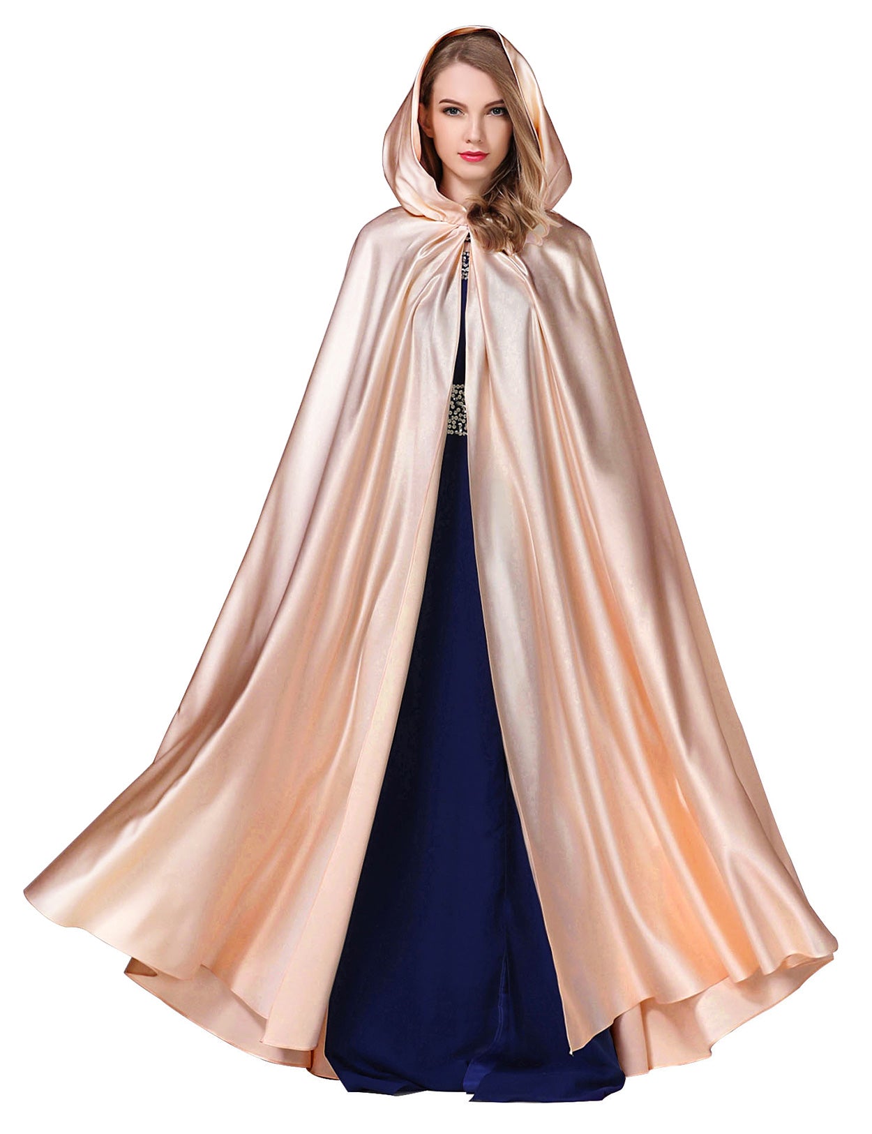 Élégante cape de mariée à capuche - Cape de mariage longue