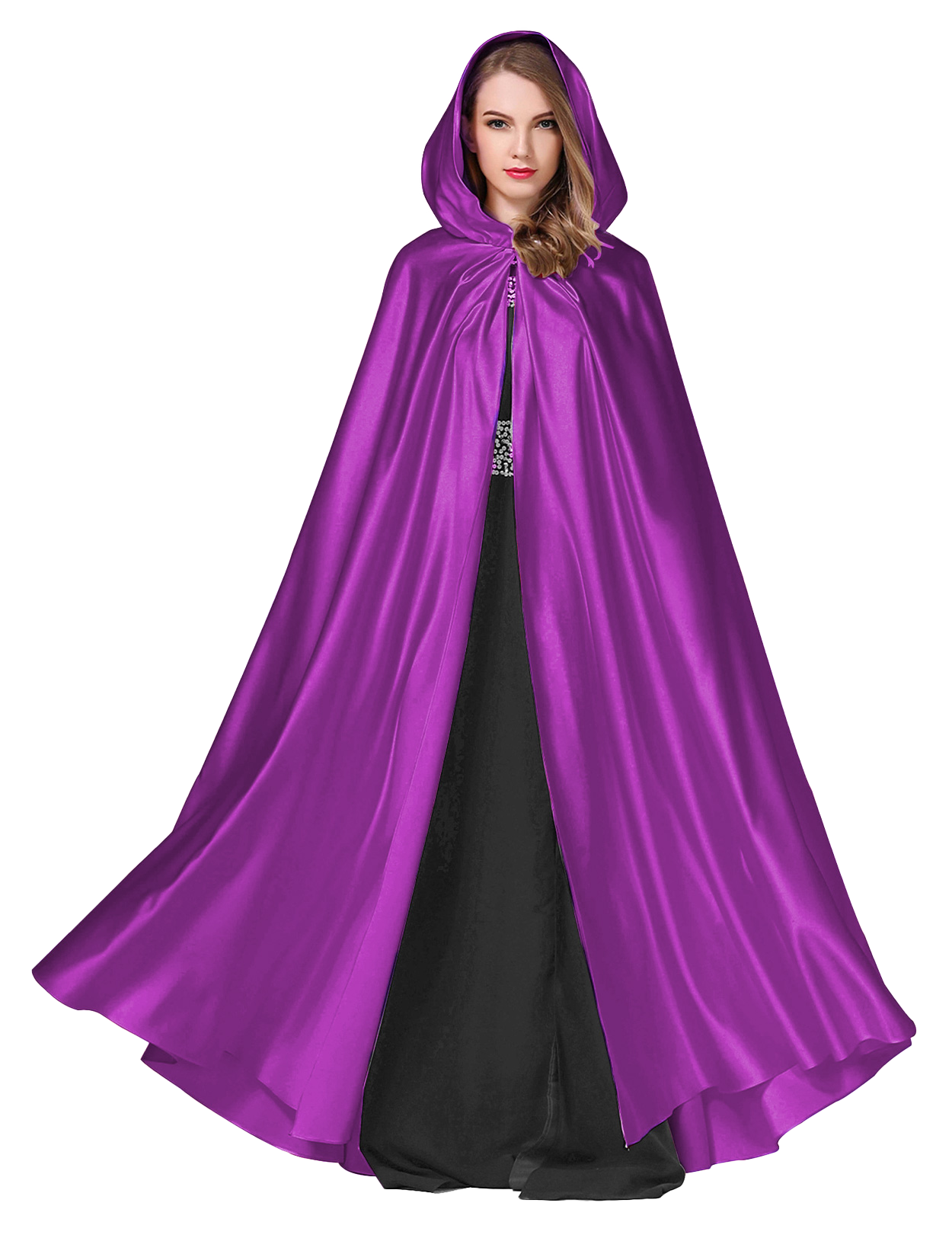 Elegant Hooded Bridal Cape - Full Length Wedding Cloak