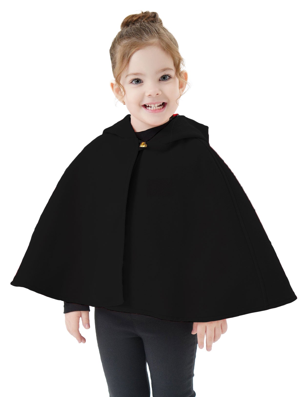 Girl's Hooded Cape Cloak with Cotton Lining for Halloween Christmas