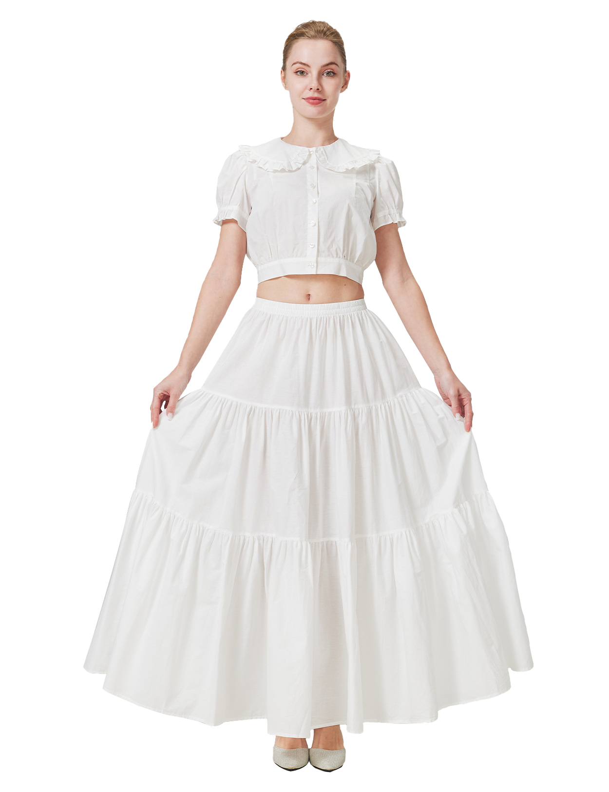 100% Cotton Renaissance Medieval Boho Maxi Skirt for Women