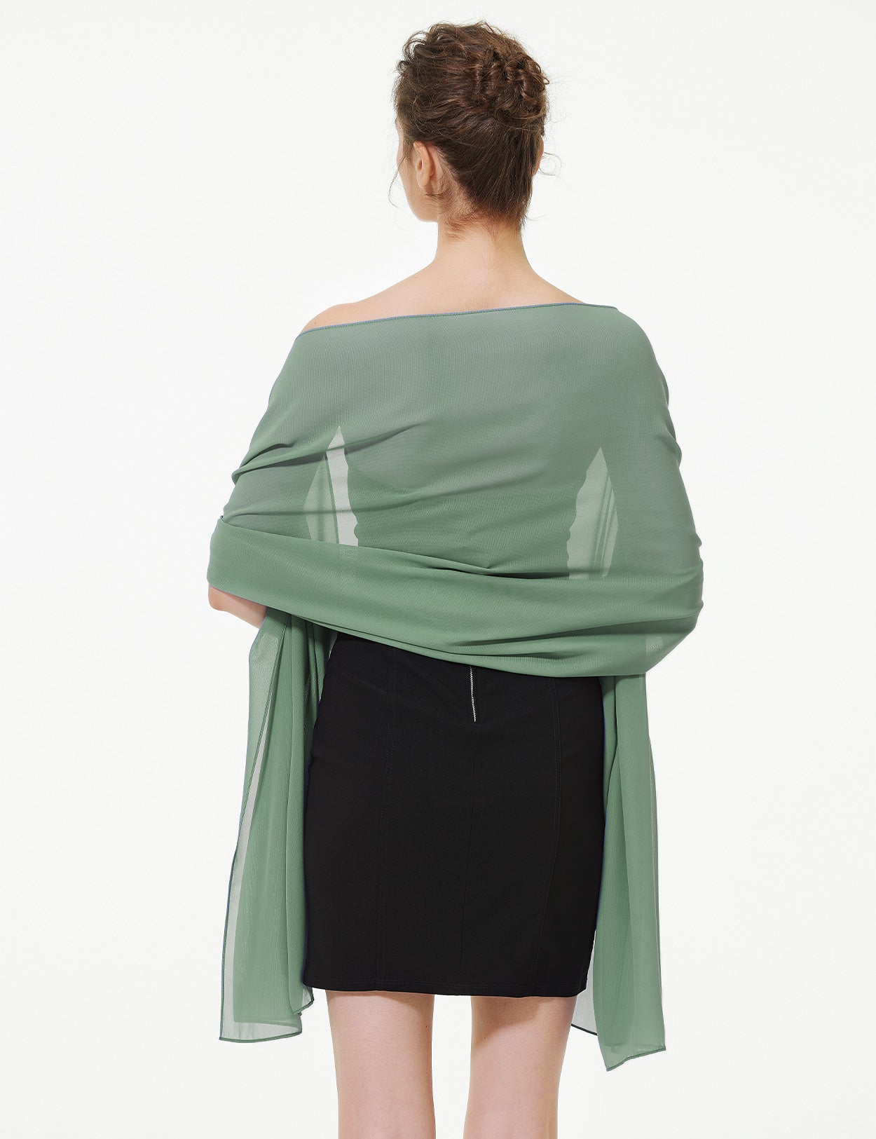 Elegant Chiffon Wedding Shawl for Brides & Evening Dresses (22 Colors)