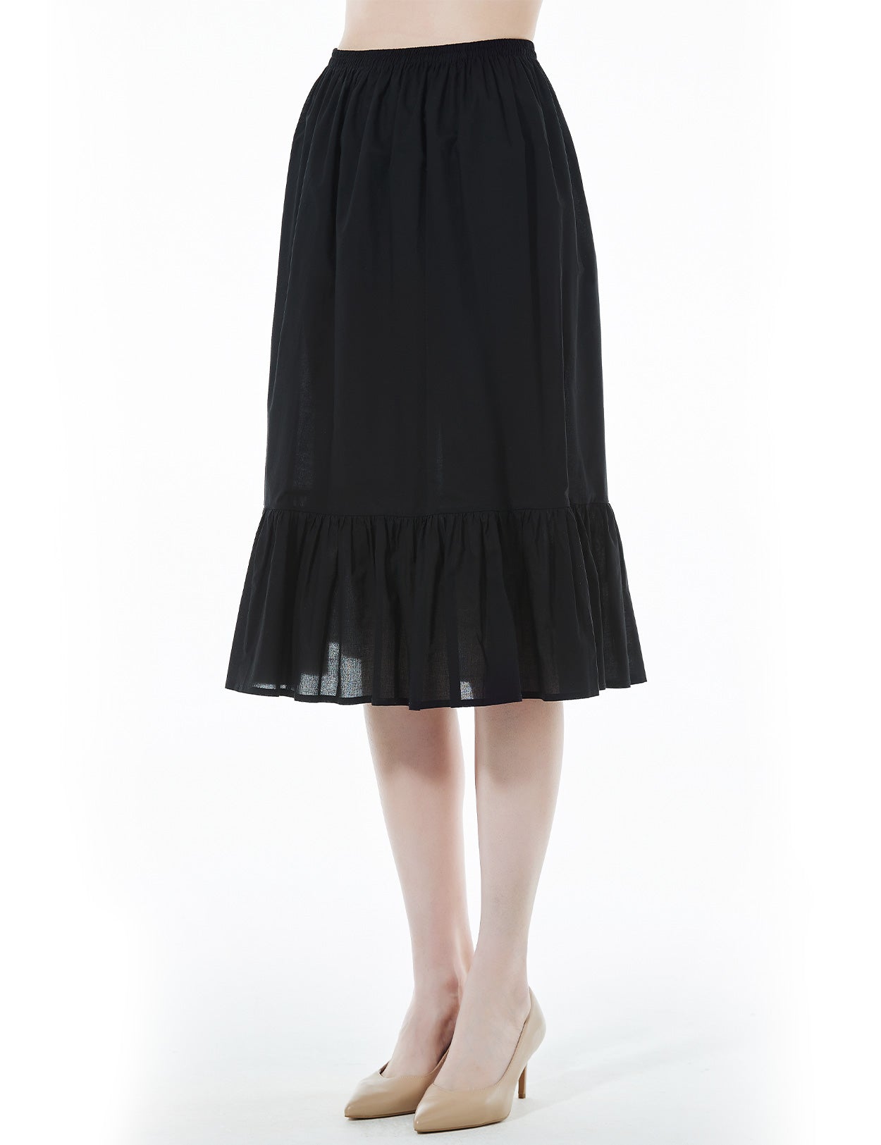 Vintage Cotton Half Slip - Underskirt for Dresses, Comfortable & Breathable (Ivory/Beige/White/Black)