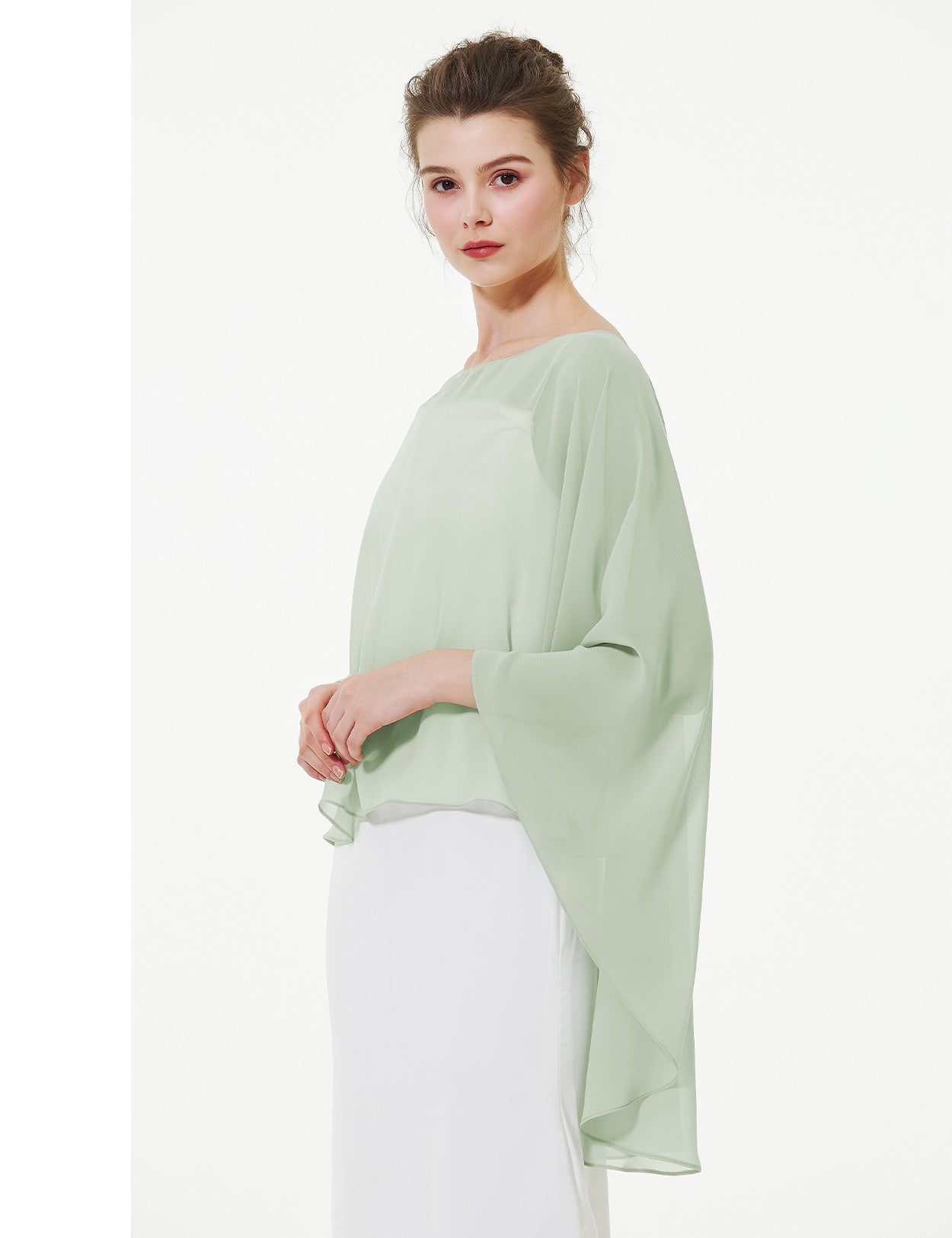 Cape en mousseline pour femme | Étole transparente et châle de soirée pour mariage d'automne