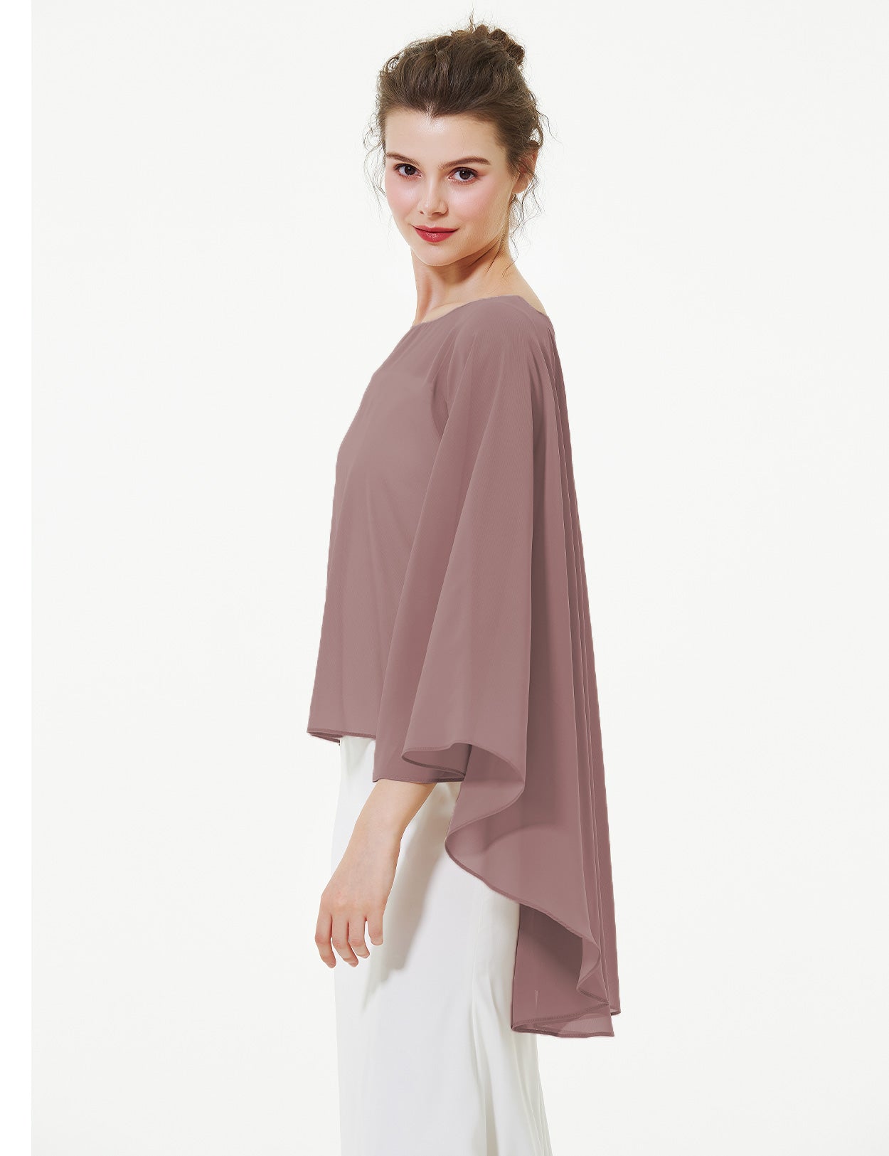 Cape en mousseline pour femme | Étole transparente et châle de soirée pour mariage d'automne