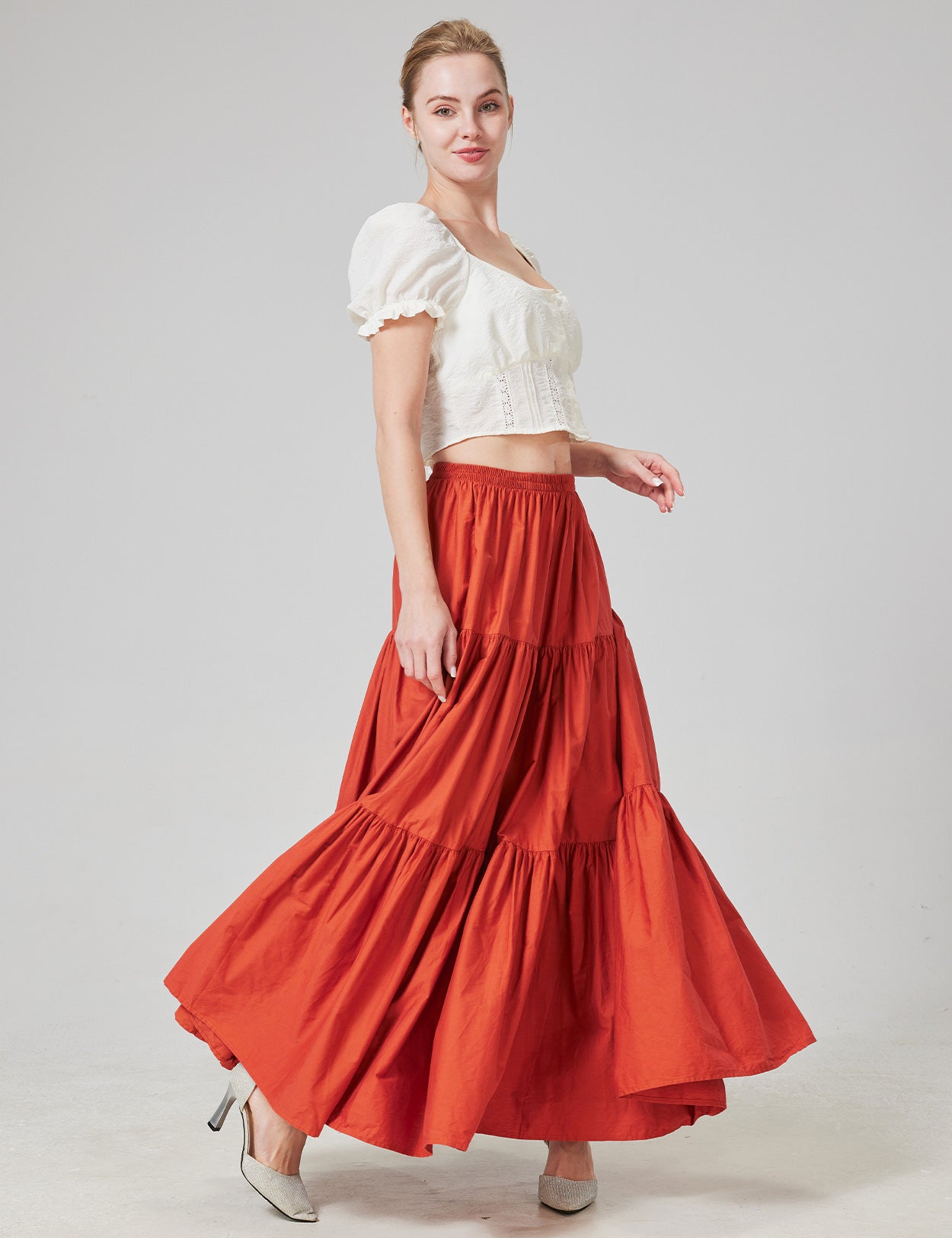 100% Cotton Renaissance Medieval Boho Maxi Skirt for Women