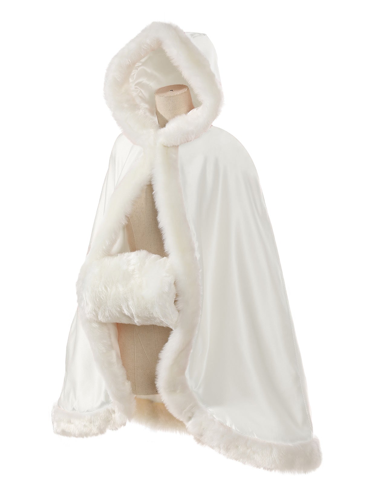Cape en fourrure pour tout-petit : costume de demoiselle d'honneur et de cape à capuche de Noël