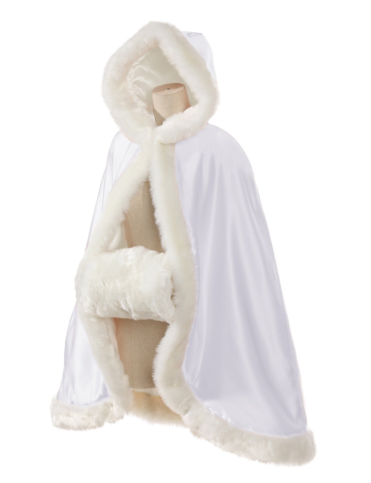 Cape en fourrure pour tout-petit : costume de demoiselle d'honneur et de cape à capuche de Noël