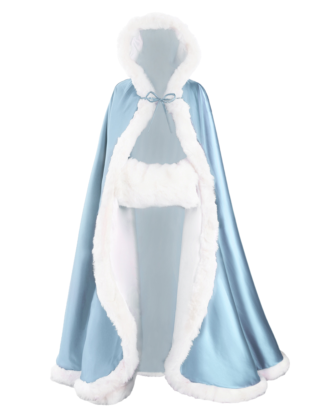 Luxury Reversible Wedding Cape with Fur Trim - BEAUTELICATE