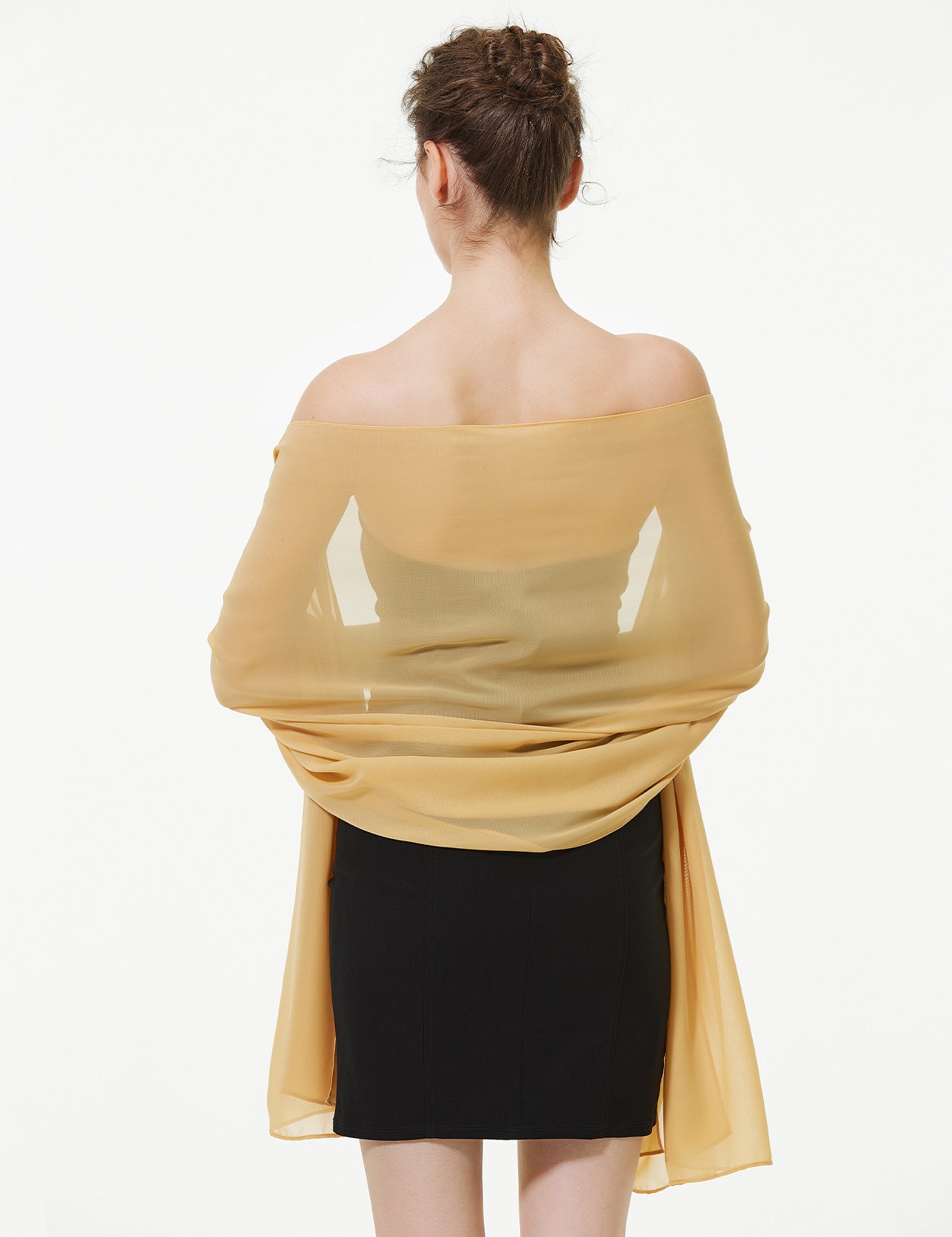 Elegant Chiffon Wedding Shawl for Brides & Evening Dresses (22 Colors)
