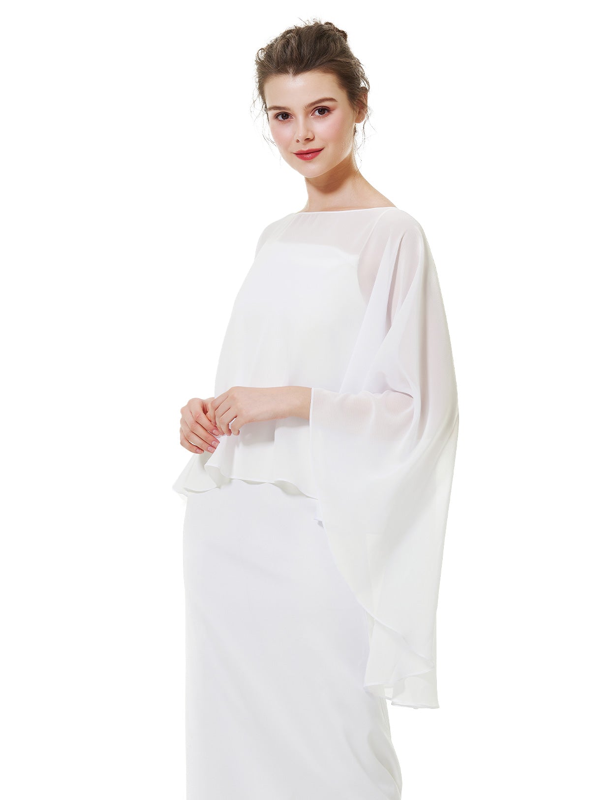 Cape en mousseline pour femme | Étole transparente et châle de soirée pour mariage d'automne