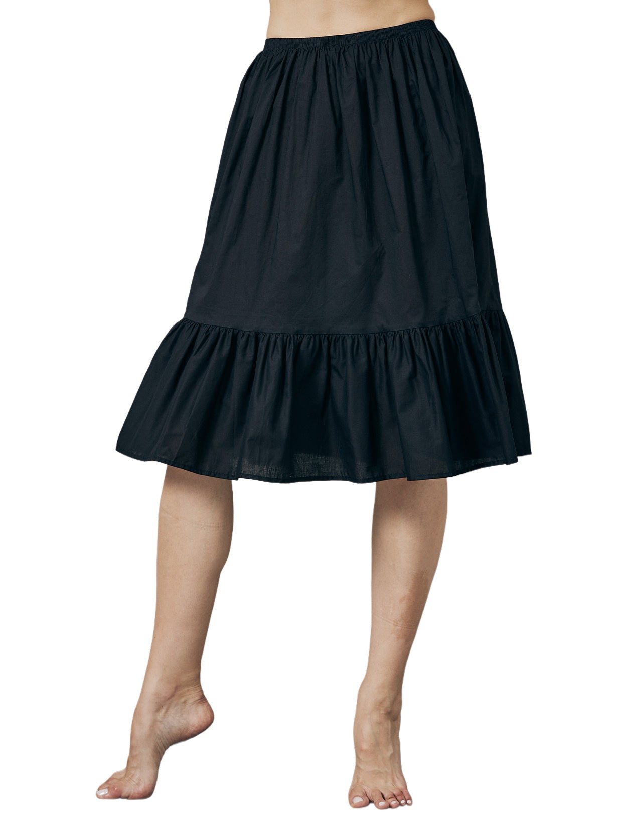 Vintage Cotton Half Slip - Underskirt for Dresses, Comfortable & Breathable (Ivory/Beige/White/Black)