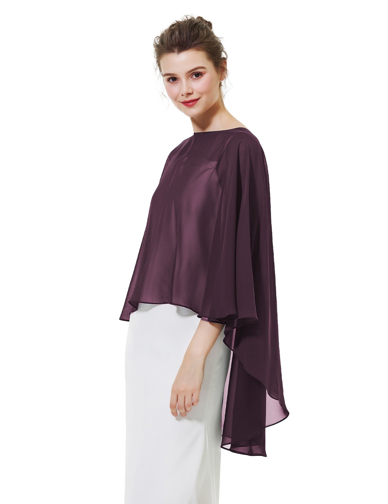 Cape en mousseline pour femme | Étole transparente et châle de soirée pour mariage d'automne