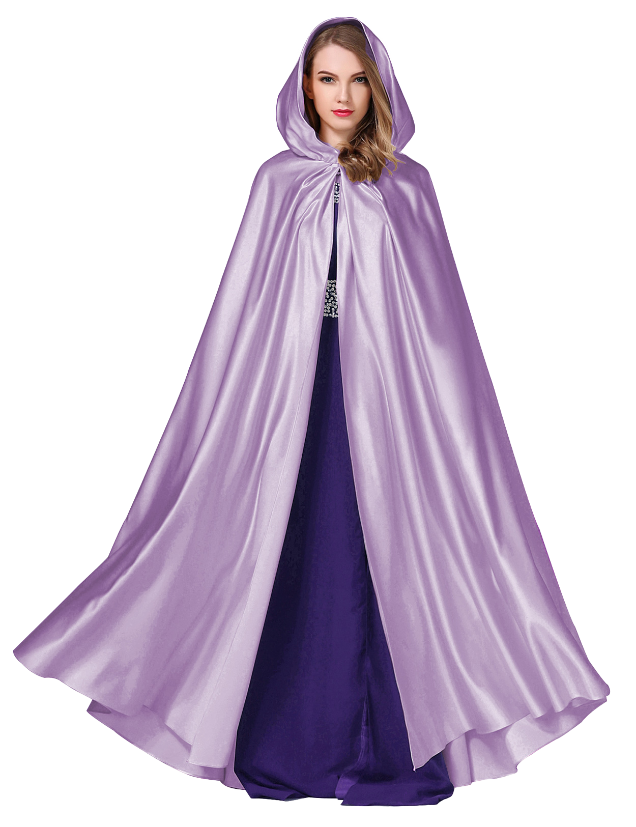 Elegant Hooded Bridal Cape - Full Length Wedding Cloak