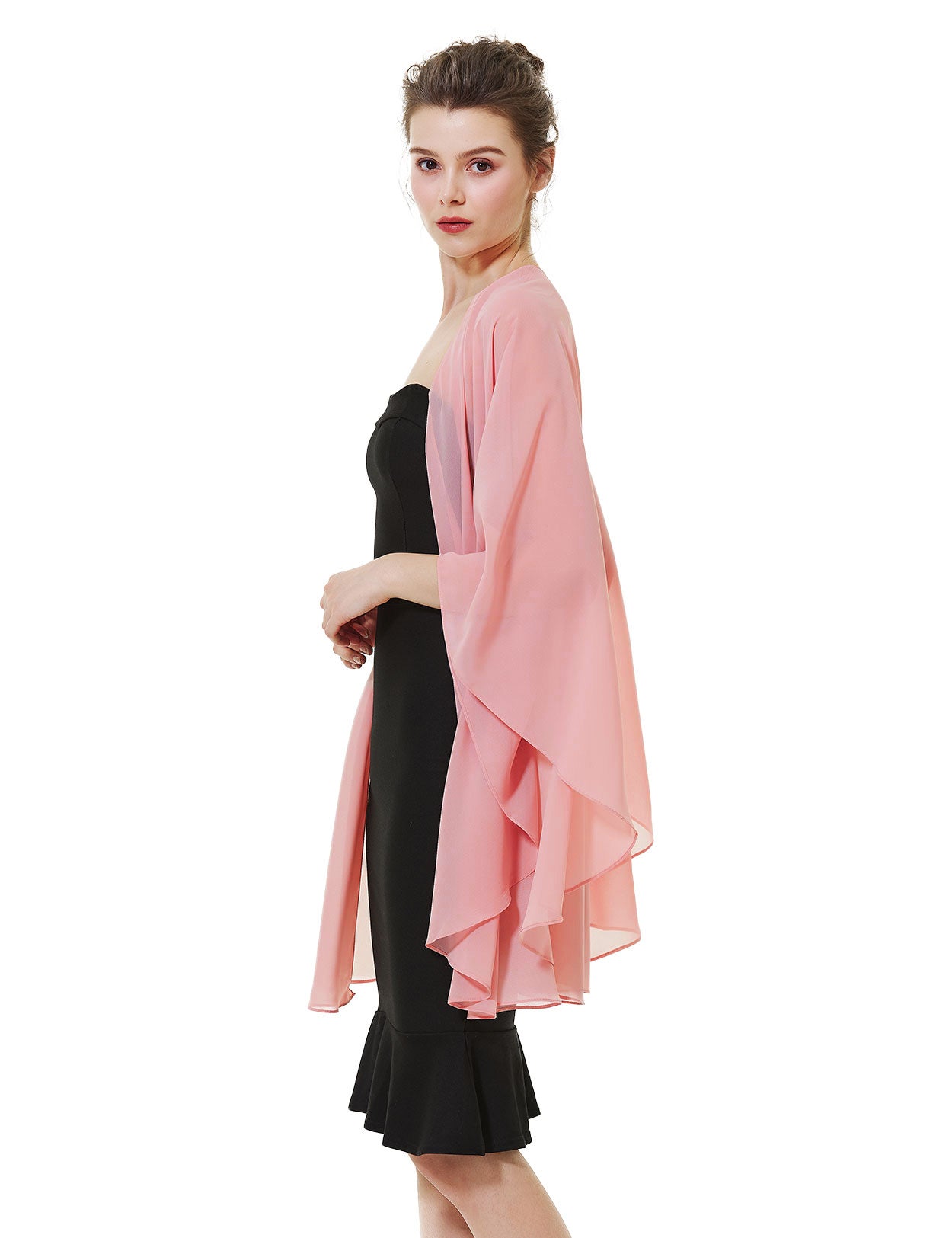 Elegant Chiffon Wedding Shawl - Bridal Evening Scarf Wrap