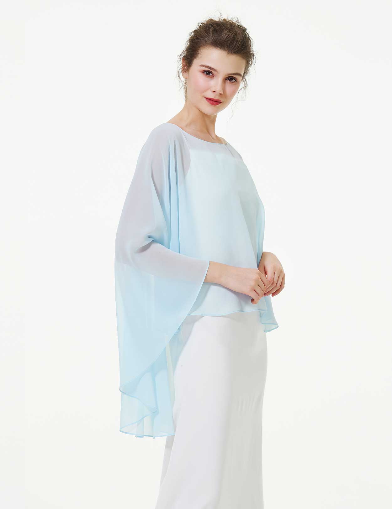 Cape en mousseline pour femme | Étole transparente et châle de soirée pour mariage d'automne