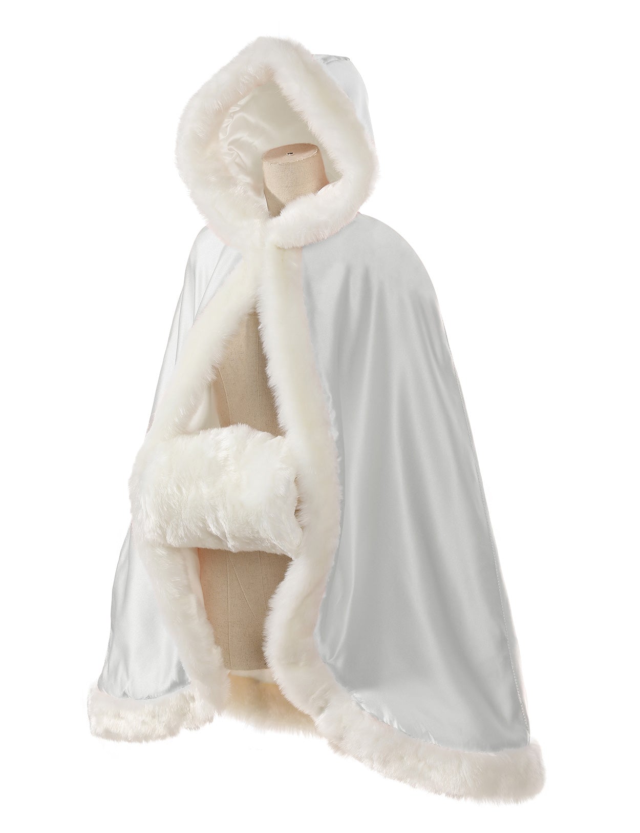 Cape en fourrure pour tout-petit : costume de demoiselle d'honneur et de cape à capuche de Noël