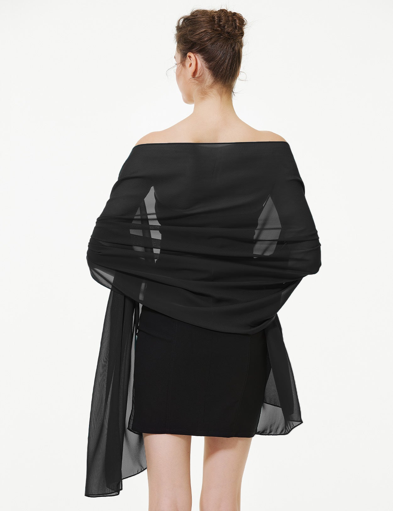 Elegant Chiffon Wedding Shawl for Brides & Evening Dresses (22 Colors)