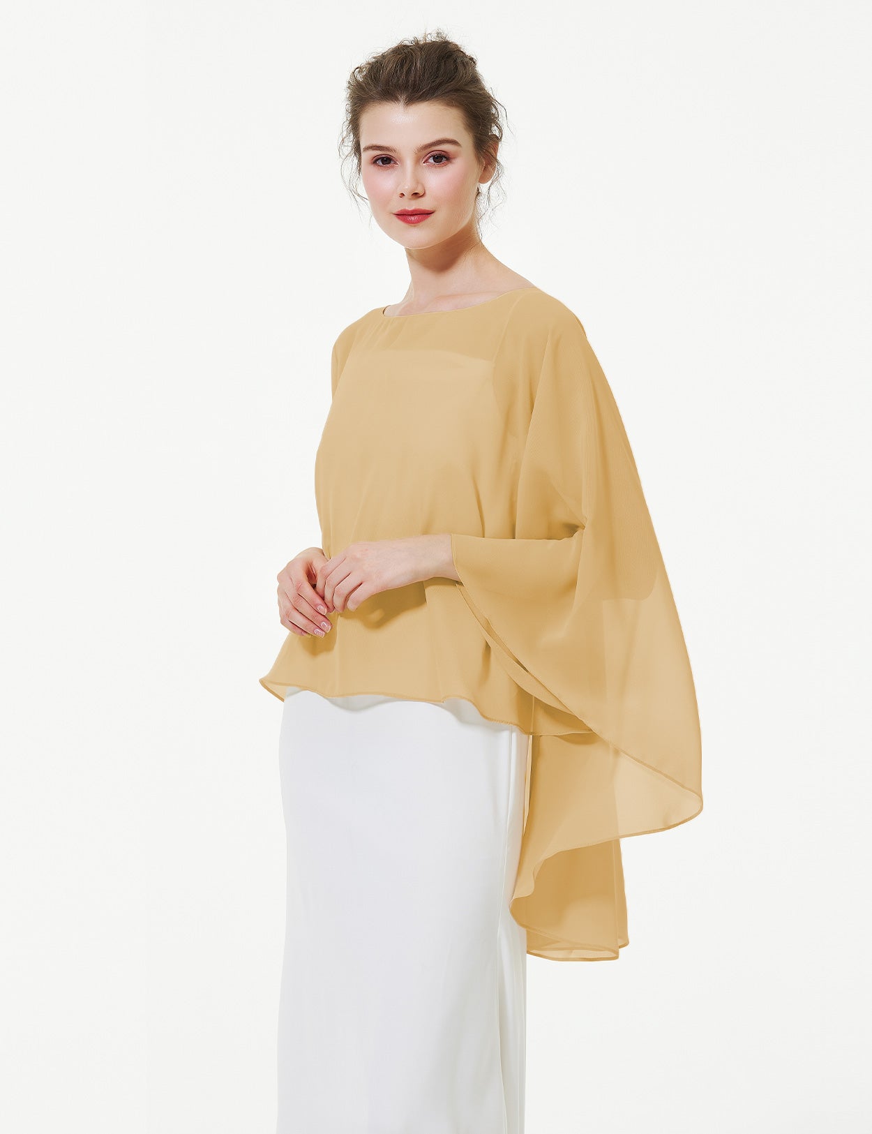 Cape en mousseline pour femme | Étole transparente et châle de soirée pour mariage d'automne