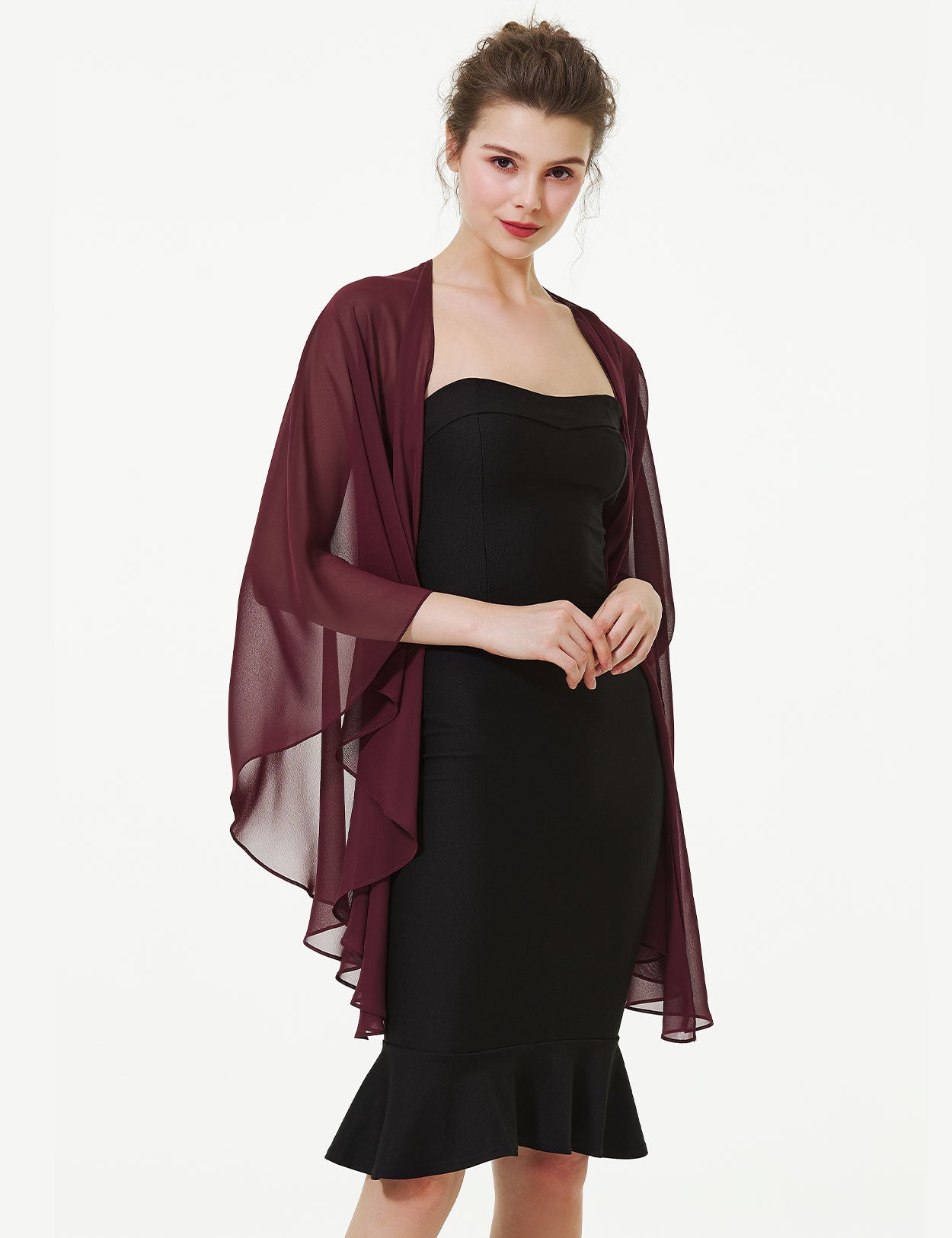 Elegant Chiffon Wedding Shawl - Bridal Evening Scarf Wrap