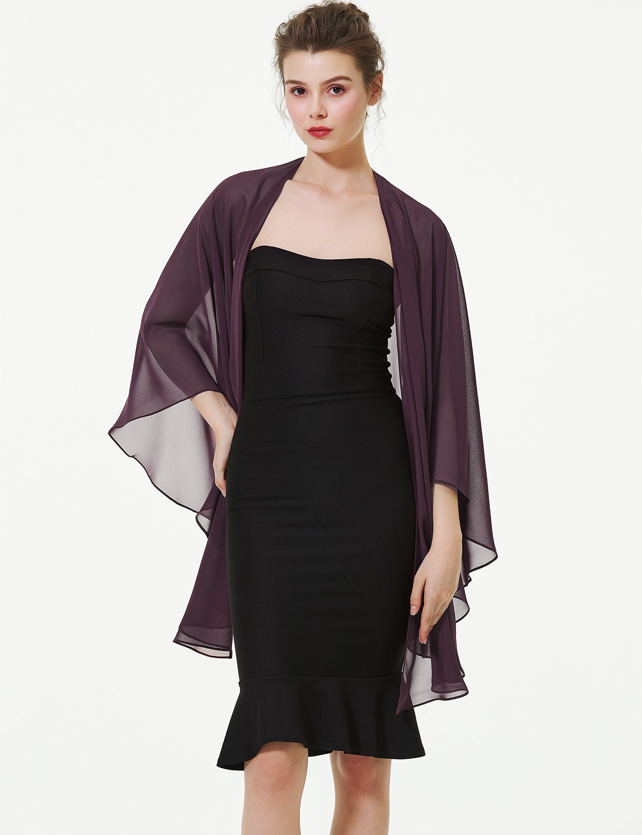 Elegant Chiffon Wedding Shawl - Bridal Evening Scarf Wrap