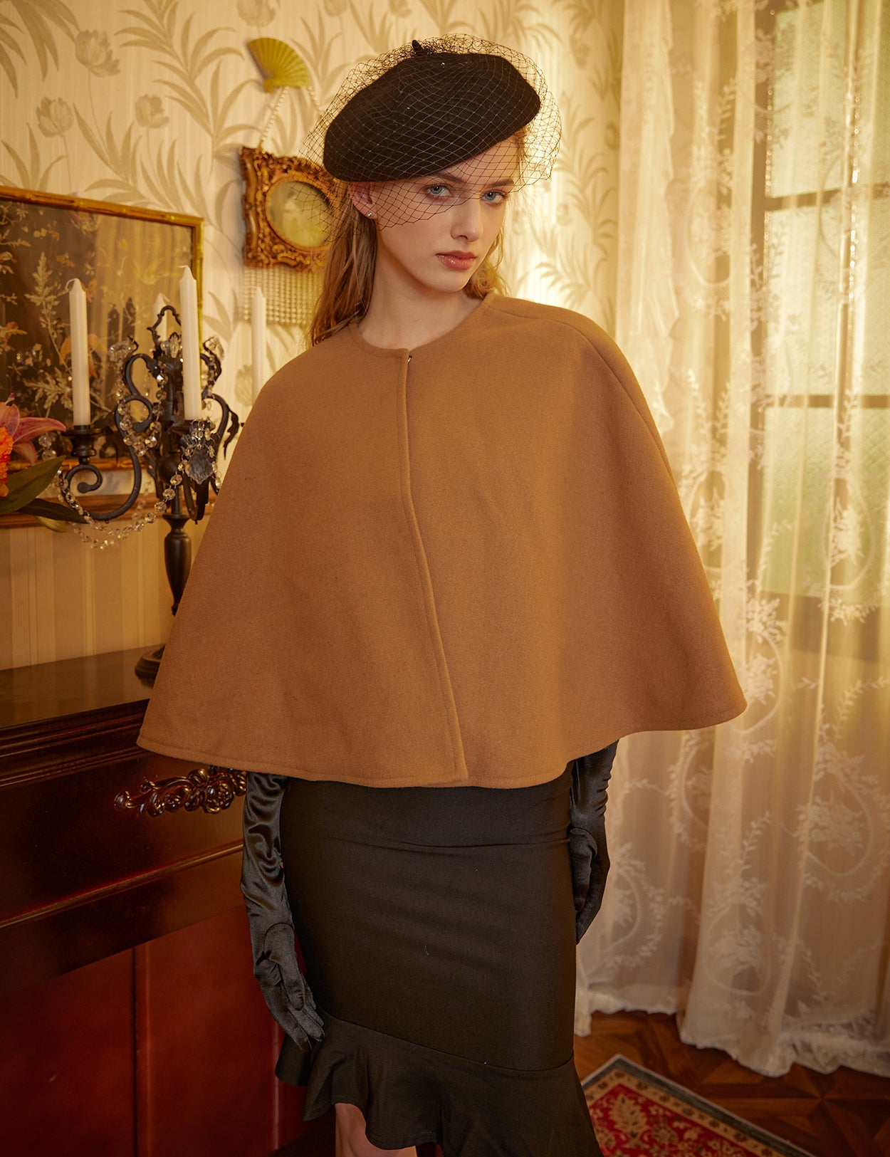 Elegante Xale-Capa Nupcial para Senhora