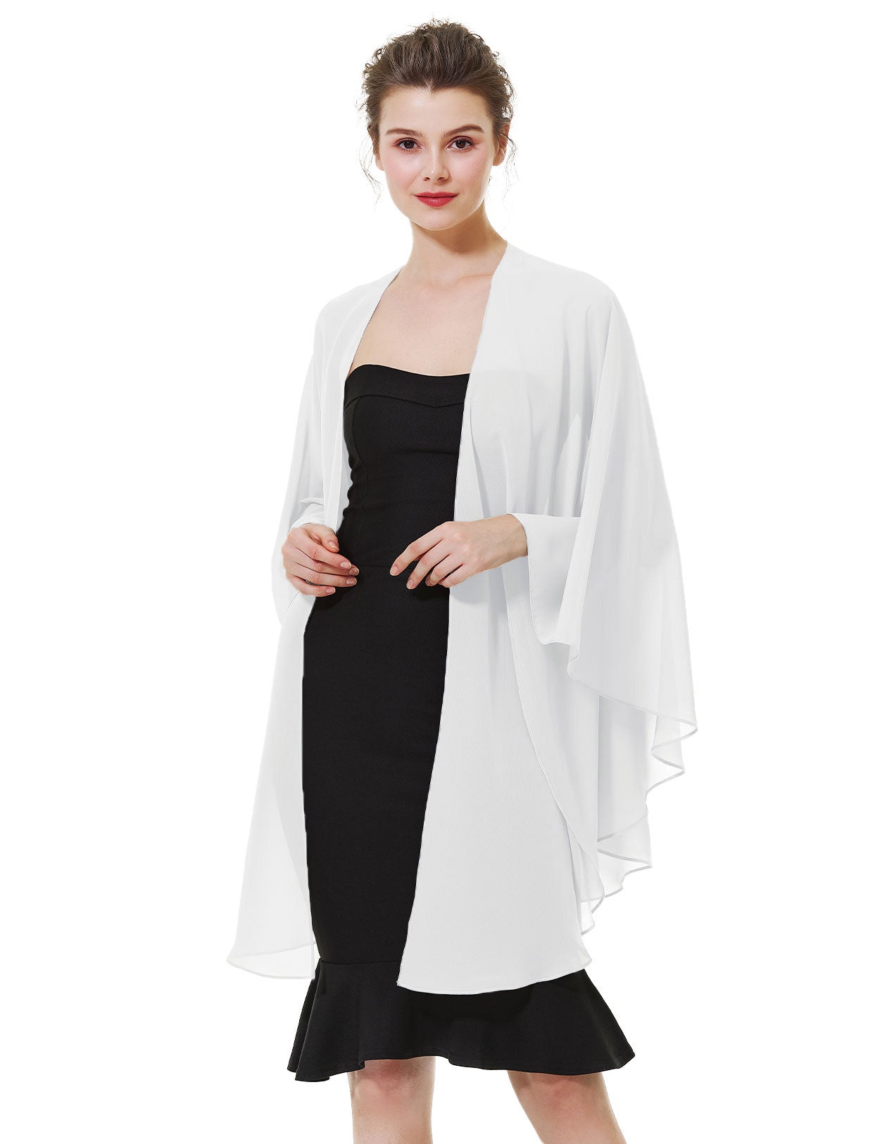 Elegant Chiffon Wedding Shawl - Bridal Evening Scarf Wrap