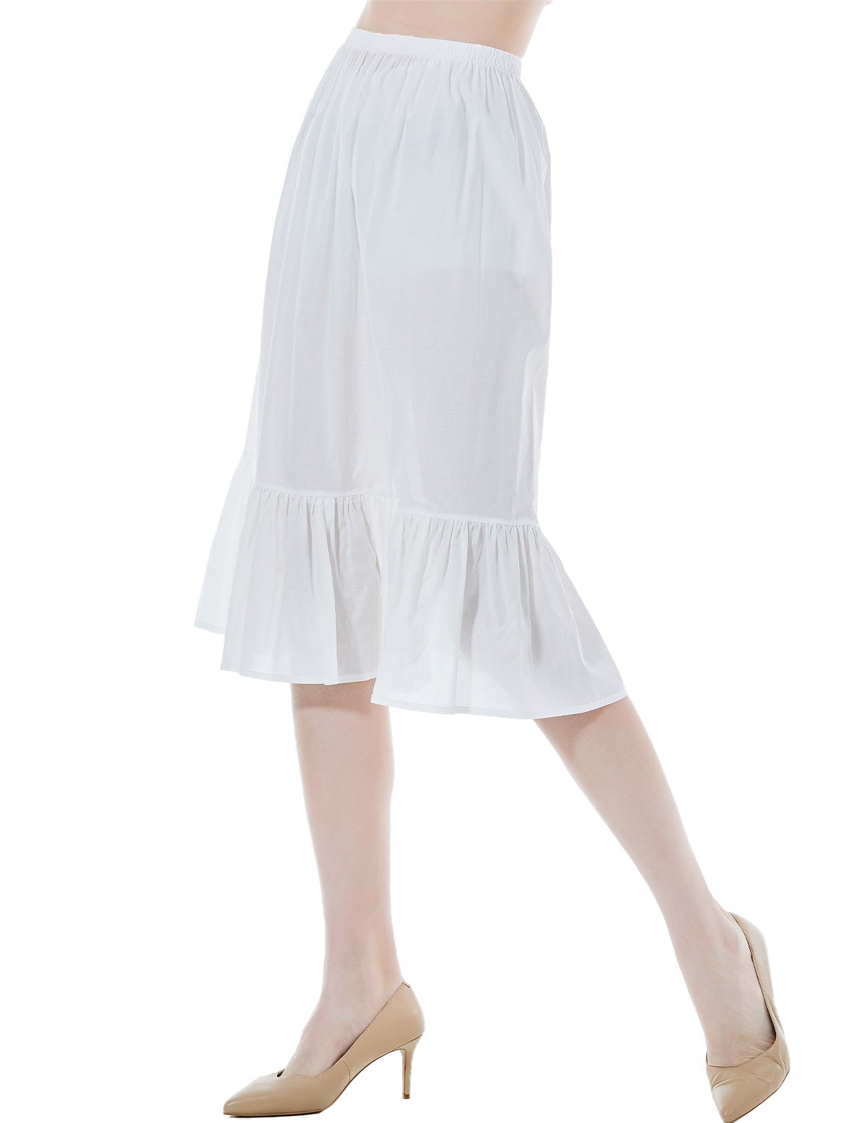 Vintage Cotton Half Slip - Underskirt for Dresses, Comfortable & Breathable (Ivory/Beige/White/Black)