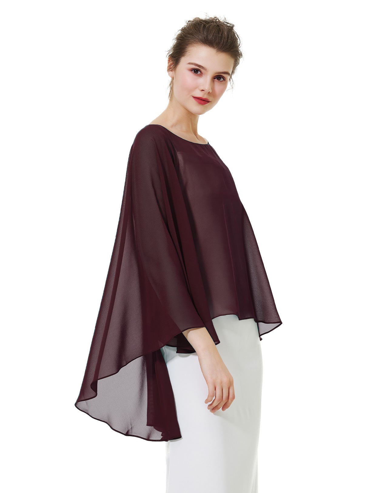 Cape en mousseline pour femme | Étole transparente et châle de soirée pour mariage d'automne