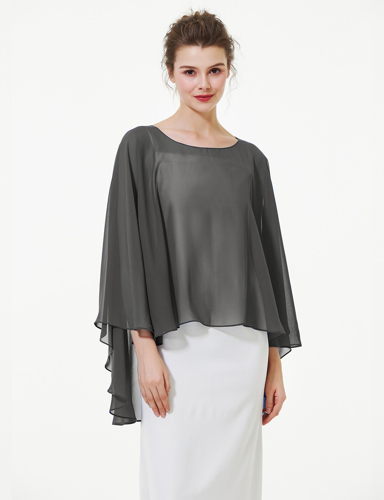 Cape en mousseline pour femme | Étole transparente et châle de soirée pour mariage d'automne