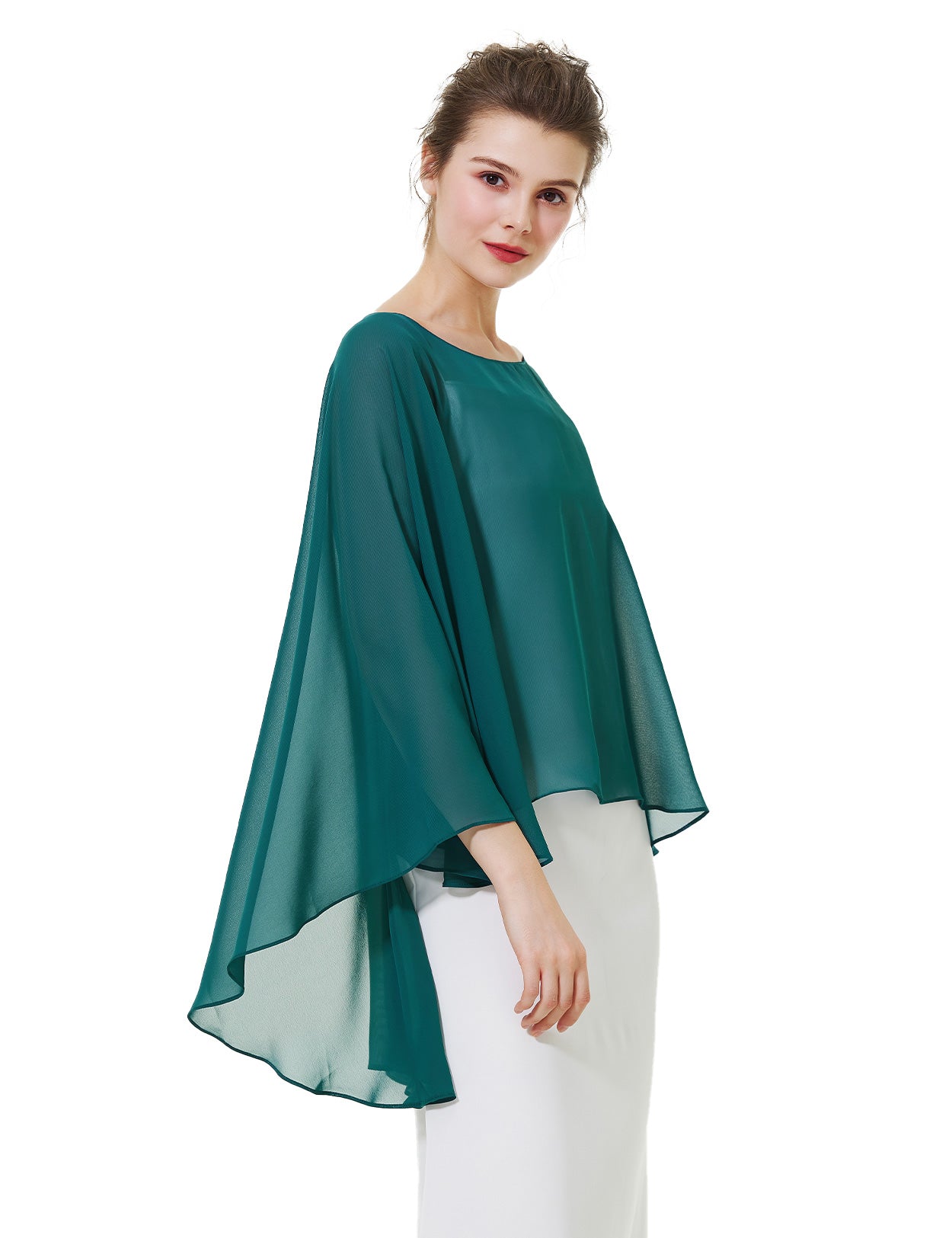 Cape en mousseline pour femme | Étole transparente et châle de soirée pour mariage d'automne