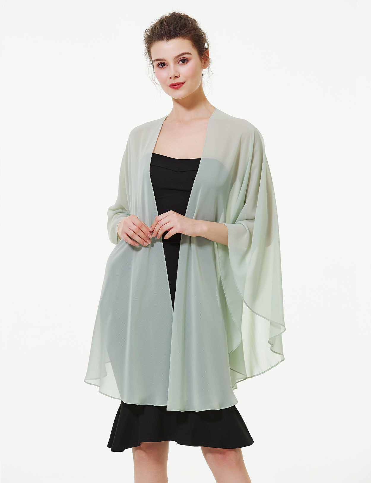 Elegant Chiffon Wedding Shawl - Bridal Evening Scarf Wrap