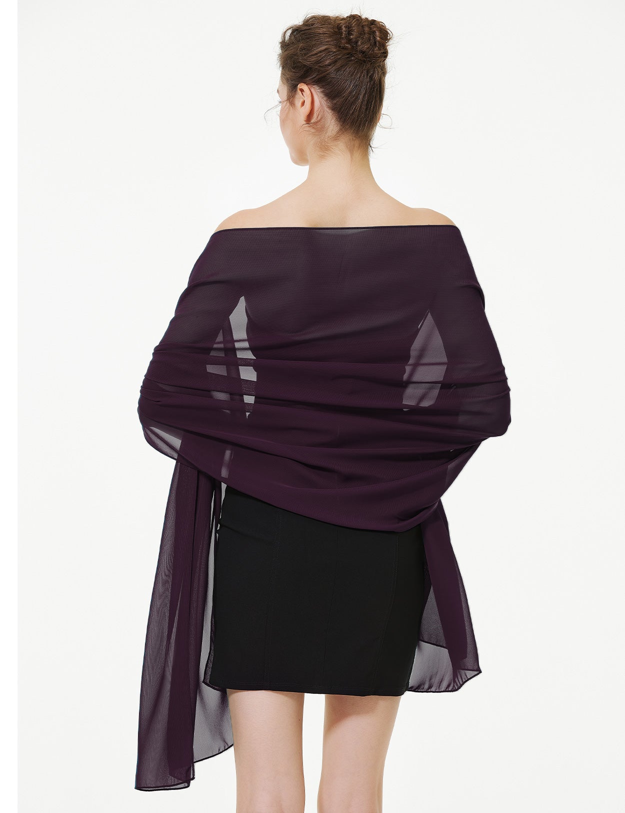 Elegant Chiffon Wedding Shawl for Brides & Evening Dresses (22 Colors)