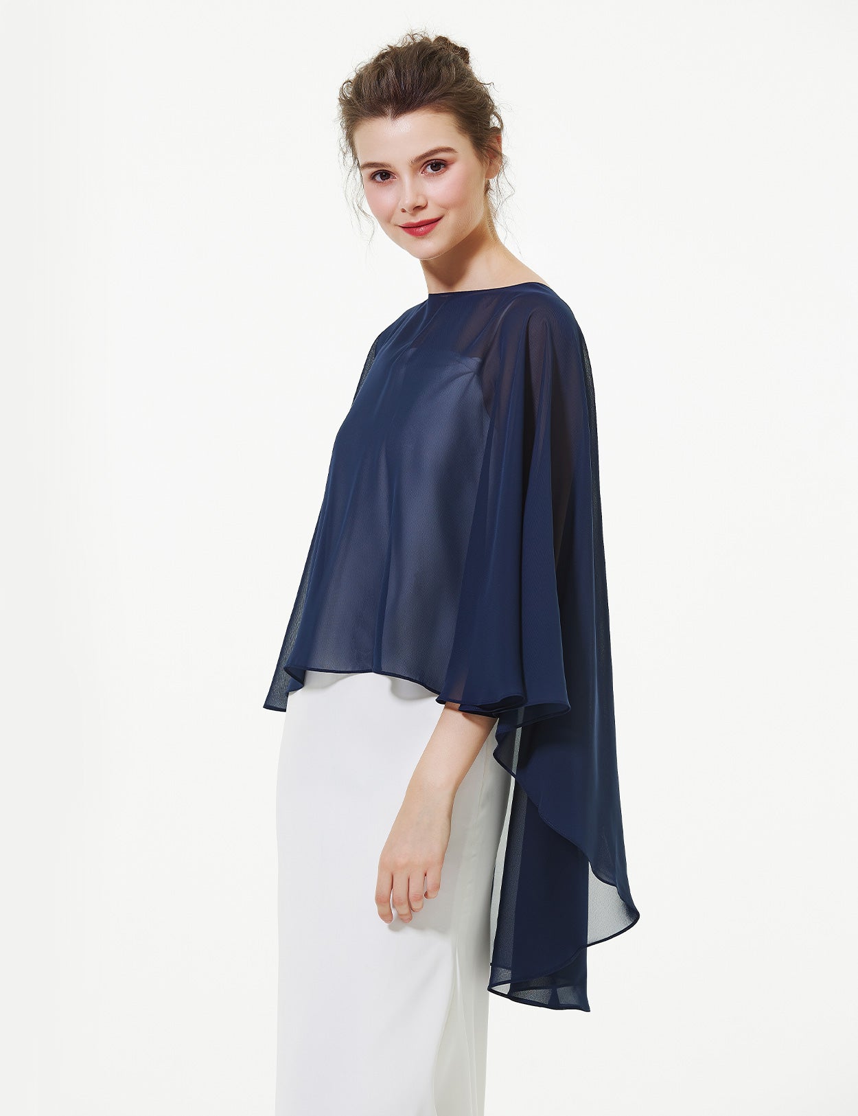 Cape en mousseline pour femme | Étole transparente et châle de soirée pour mariage d'automne