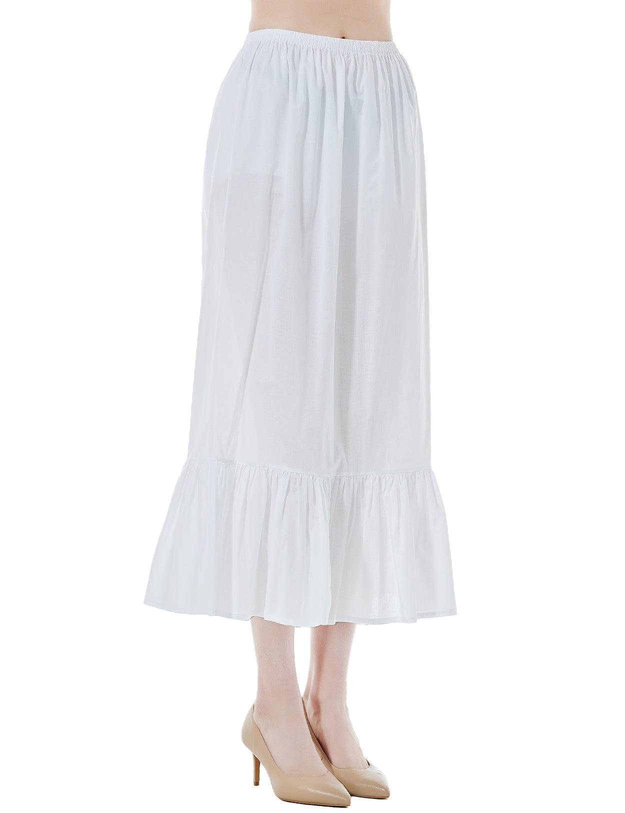 Vintage Cotton Half Slip - Underskirt for Dresses, Comfortable & Breathable (Ivory/Beige/White/Black)