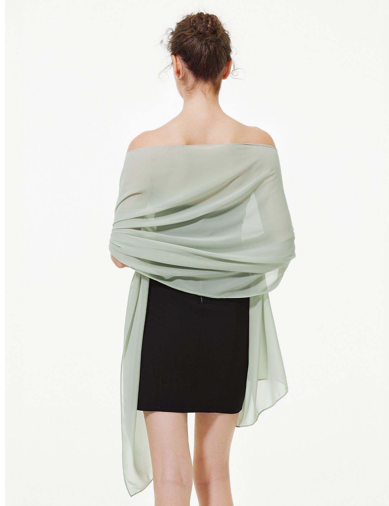 Elegant Chiffon Wedding Shawl for Brides & Evening Dresses (22 Colors)