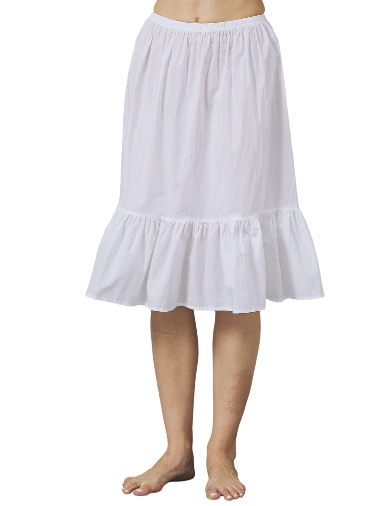 Vintage Cotton Half Slip - Underskirt for Dresses, Comfortable & Breathable (Ivory/Beige/White/Black)
