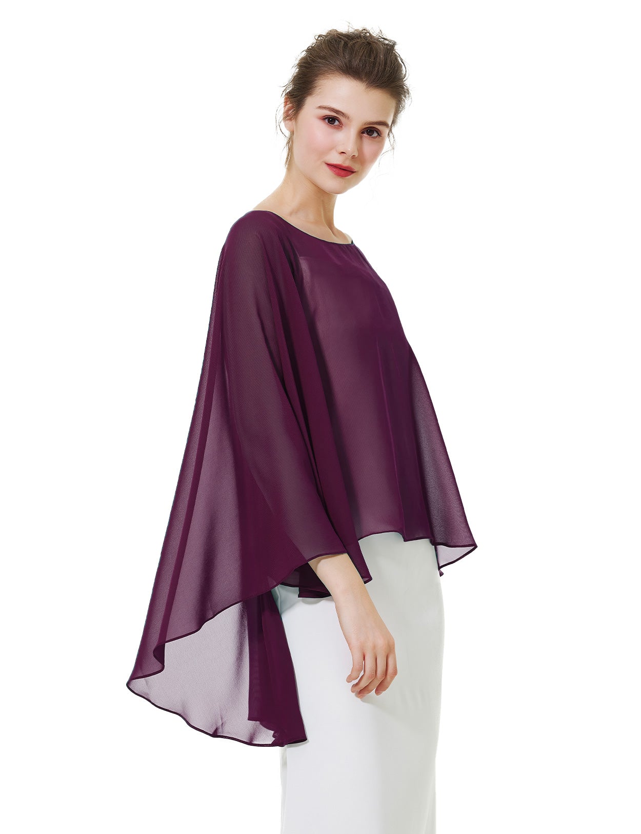 Cape en mousseline pour femme | Étole transparente et châle de soirée pour mariage d'automne