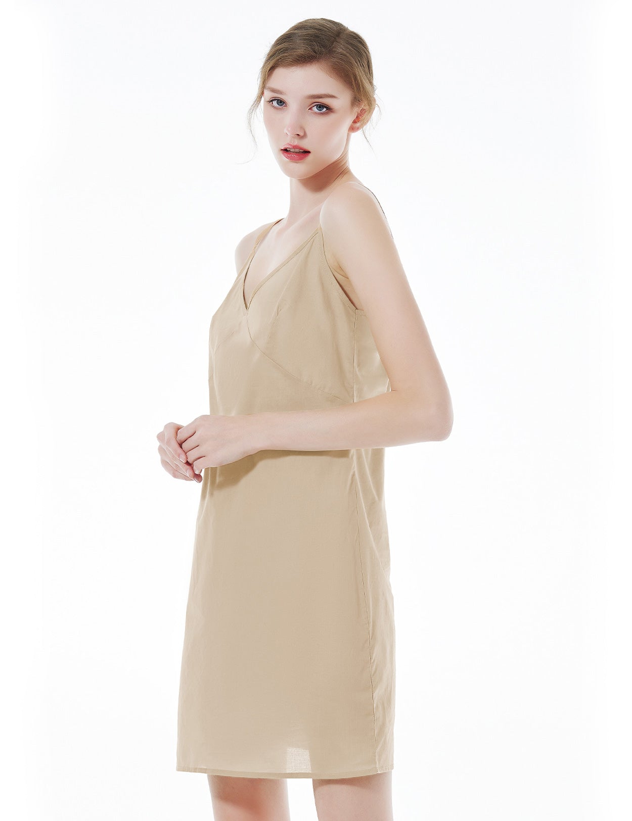 100% Cotton Full Slip Under Dress with Adjustable Straps