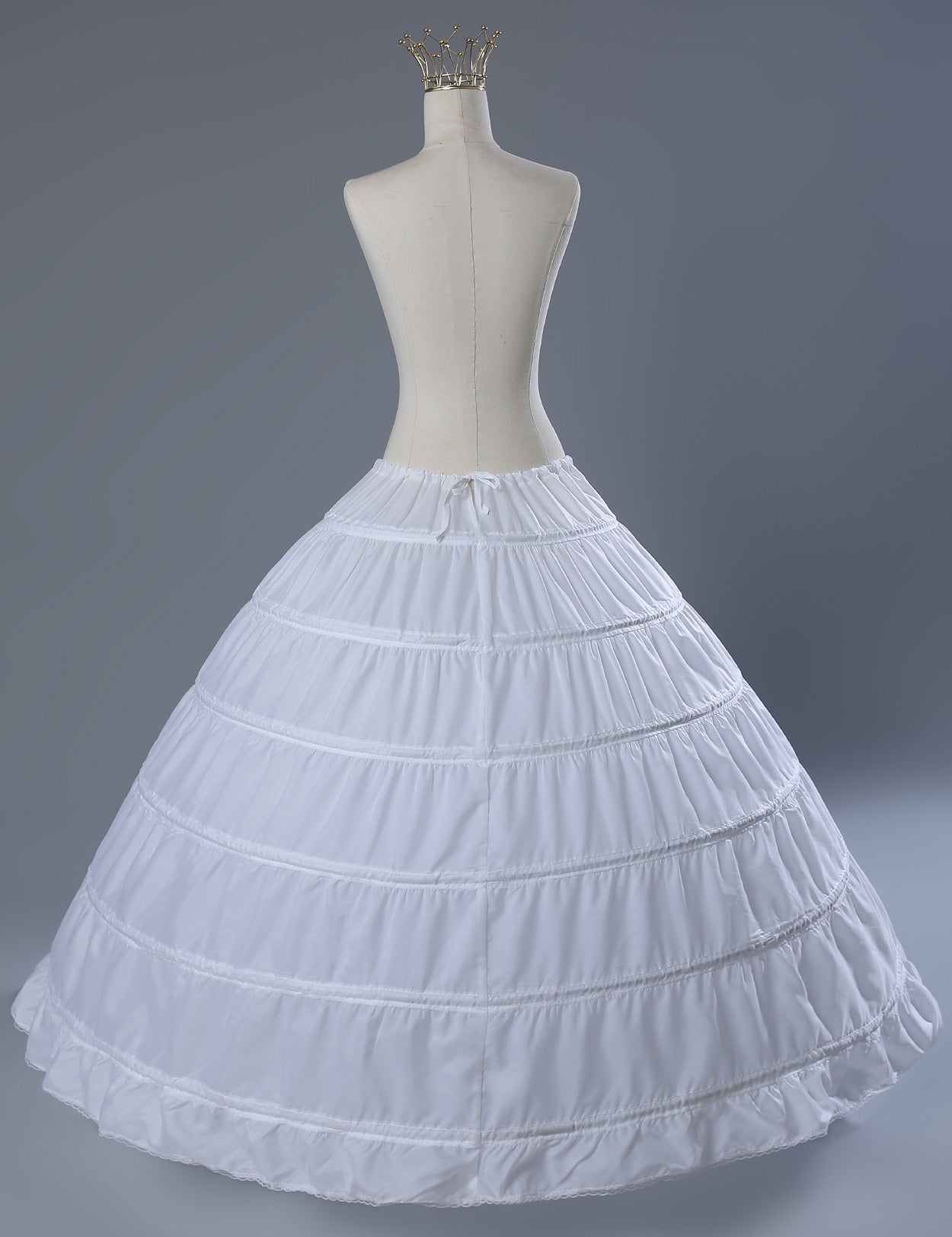 Crinoline trapèze à 6 cerceaux pour robes de mariée longues au sol