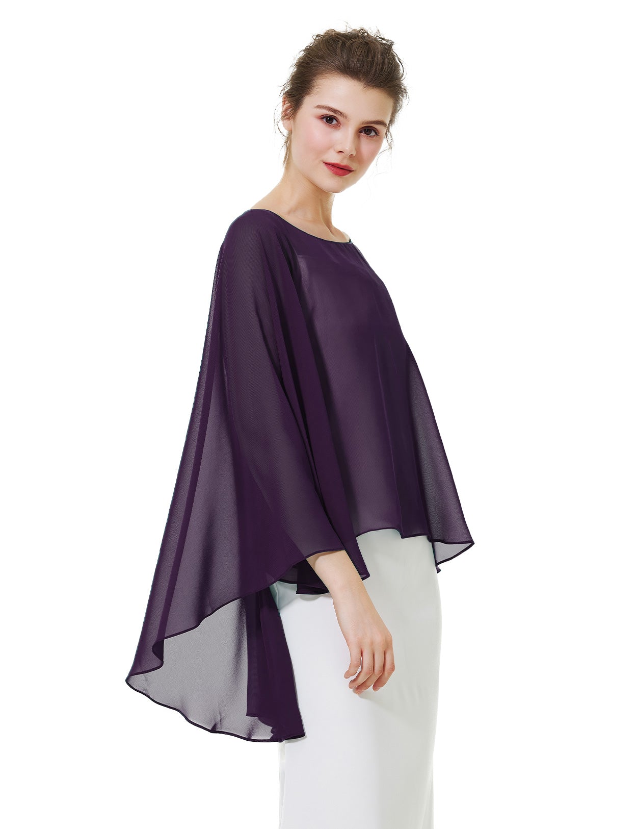 Cape en mousseline pour femme | Étole transparente et châle de soirée pour mariage d'automne