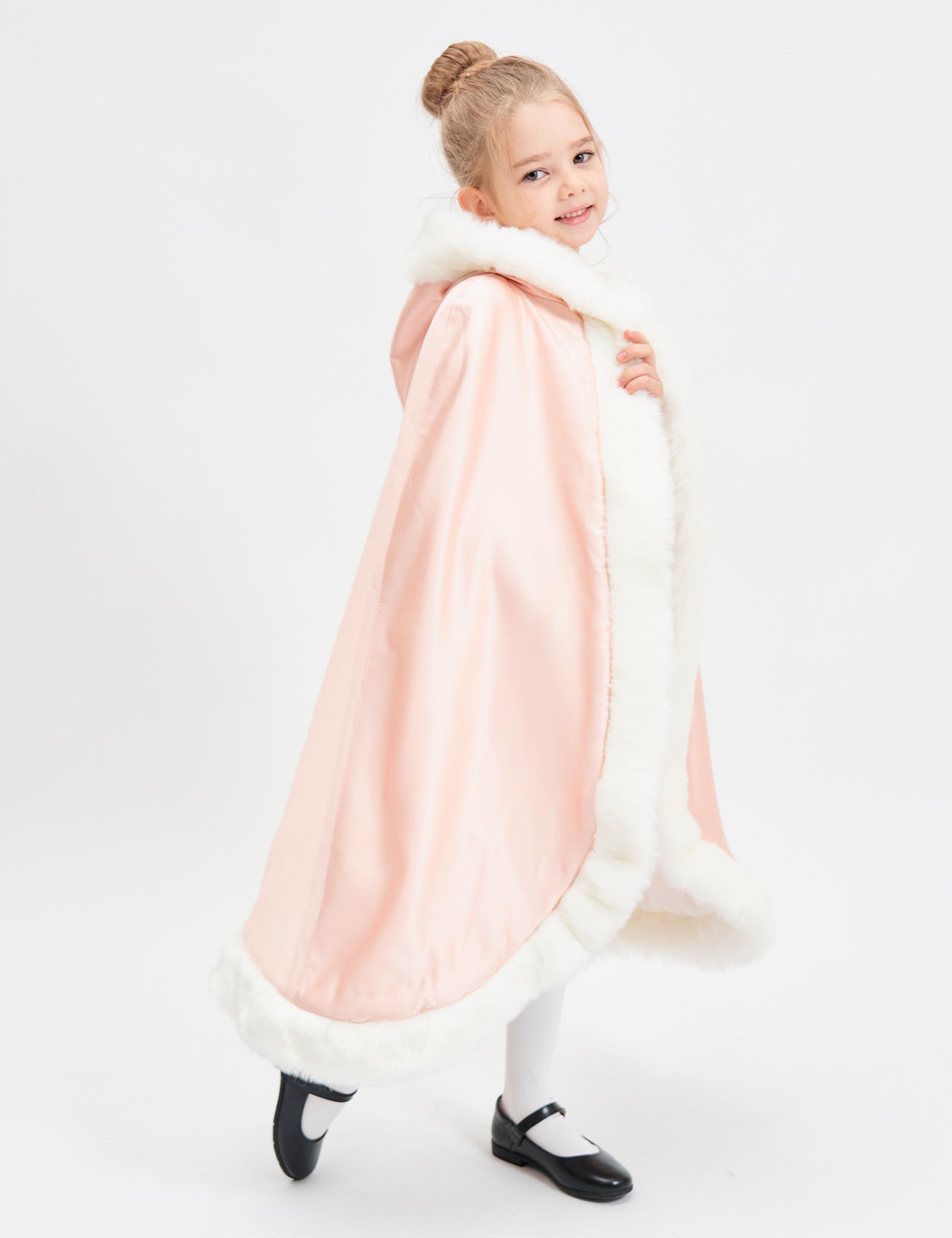 Cape en fourrure pour tout-petit : costume de demoiselle d'honneur et de cape à capuche de Noël