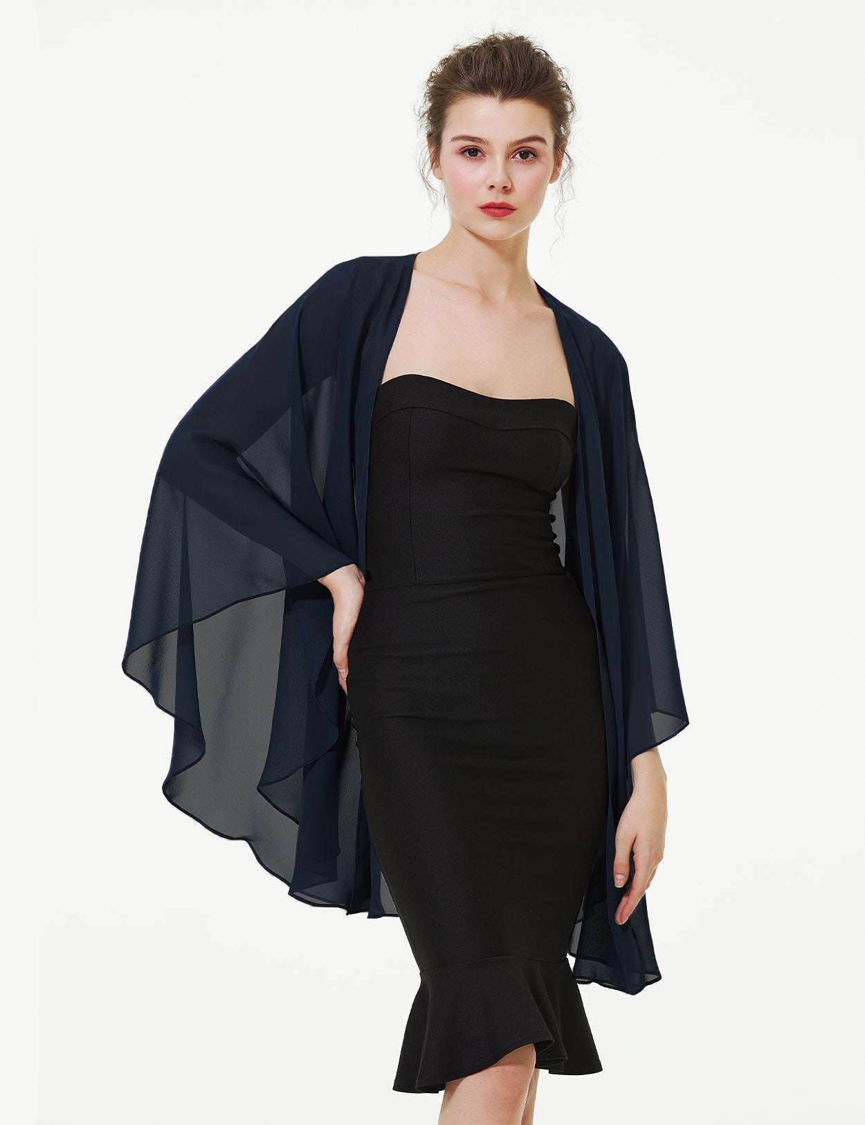 Elegant Chiffon Wedding Shawl - Bridal Evening Scarf Wrap
