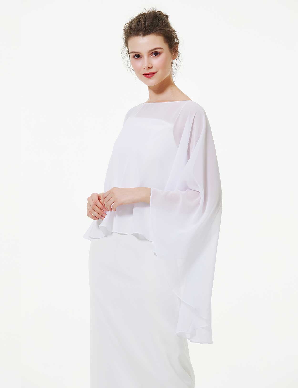 Cape en mousseline pour femme | Étole transparente et châle de soirée pour mariage d'automne
