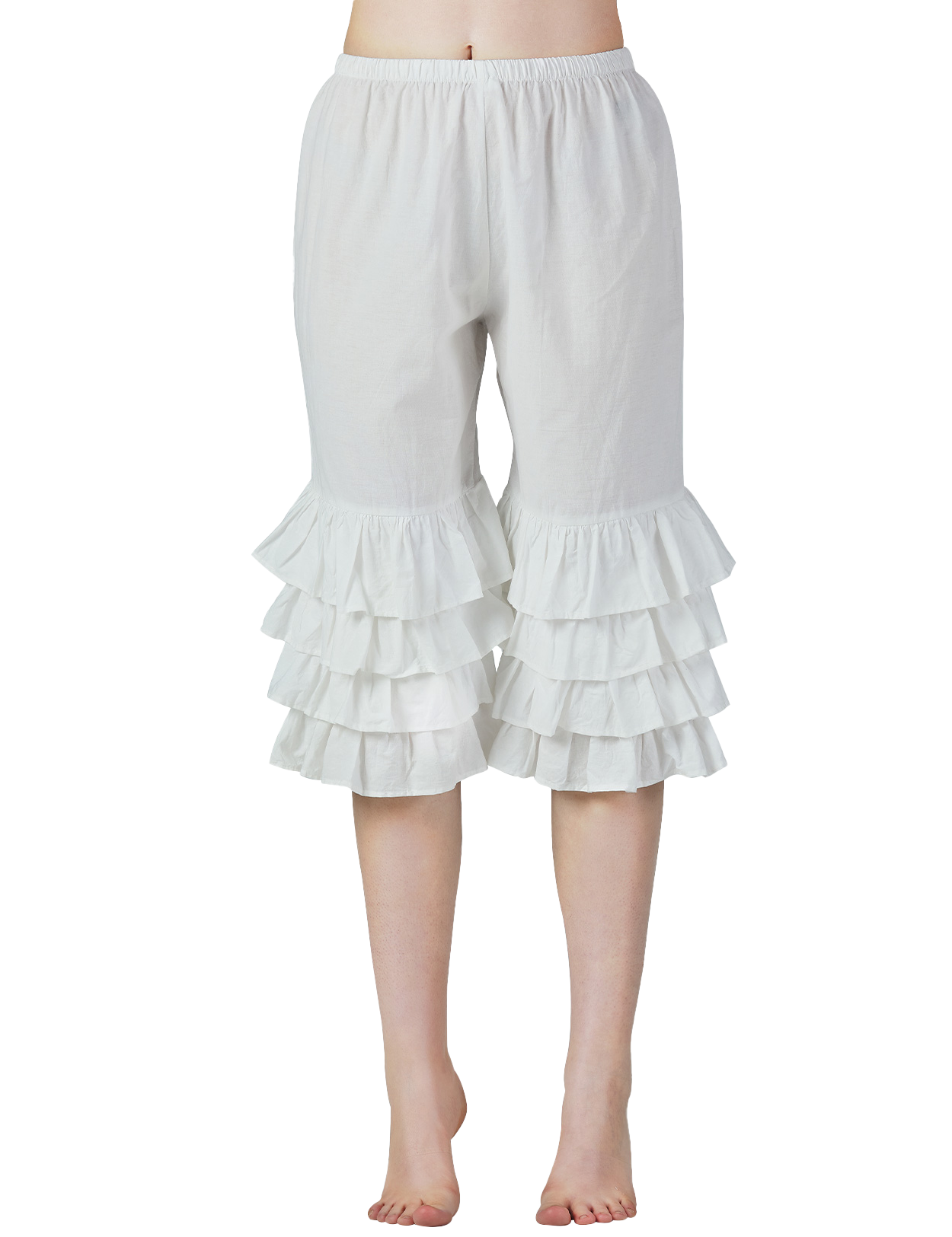 Damen-Pyjamahose aus Baumwolle mit Rüschen – 4-Lagen-Komfort