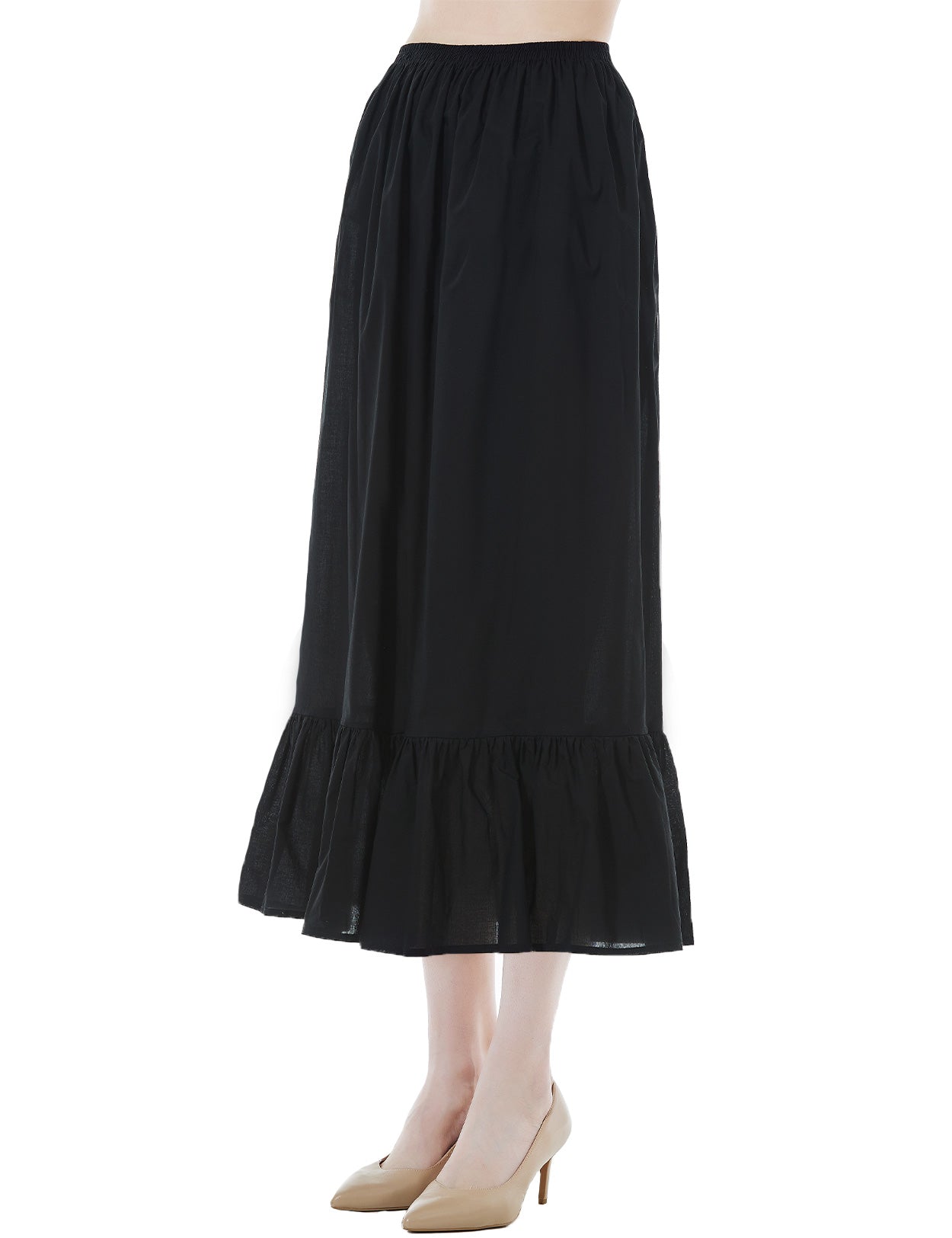 Vintage Cotton Half Slip - Underskirt for Dresses, Comfortable & Breathable (Ivory/Beige/White/Black)