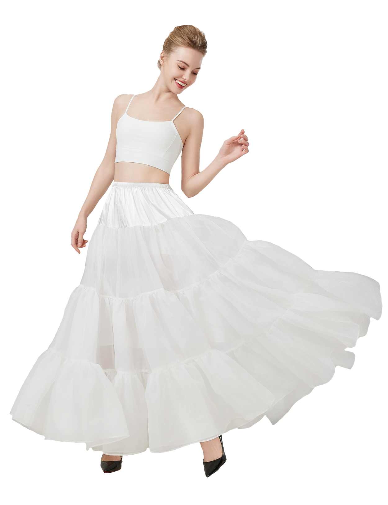 a line dress petticoat Luxury White Lace Long Sleeve Fitted Train Wedding Dress with Veil –  SHARONSAID main image 0