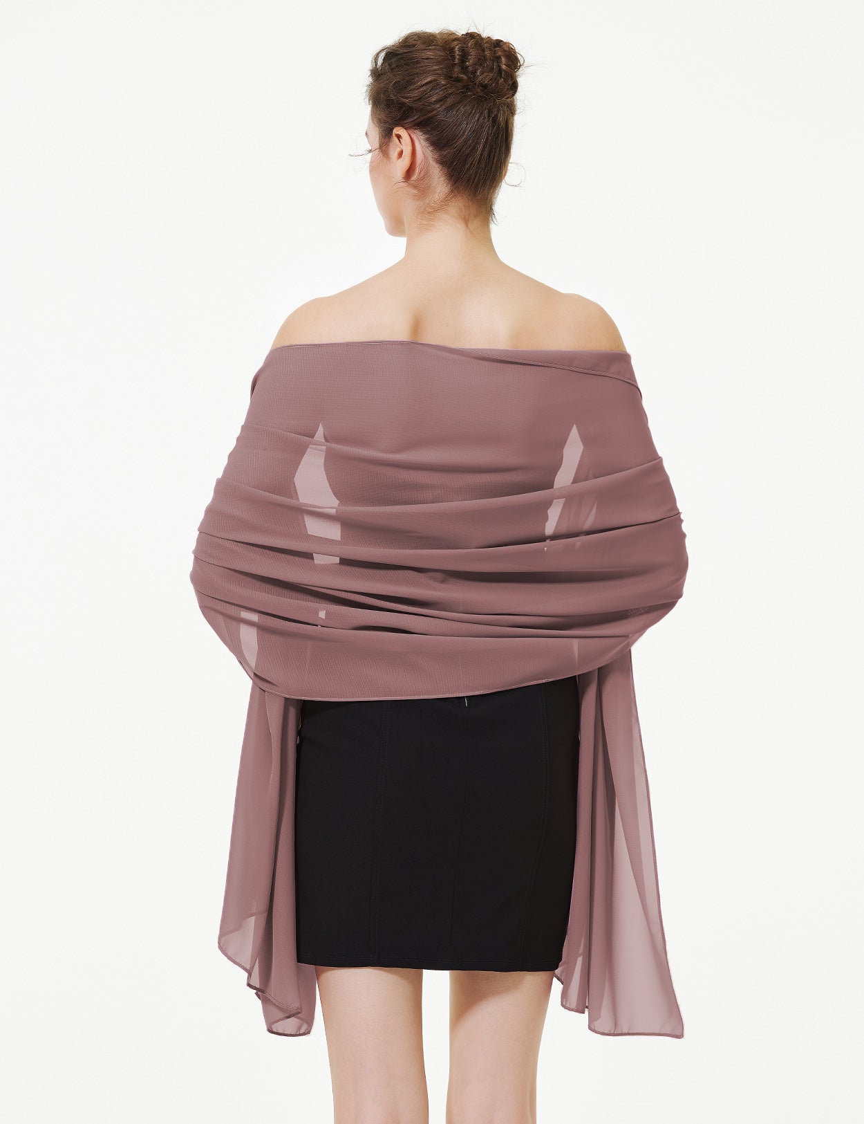 Elegant Chiffon Wedding Shawl for Brides & Evening Dresses (22 Colors)